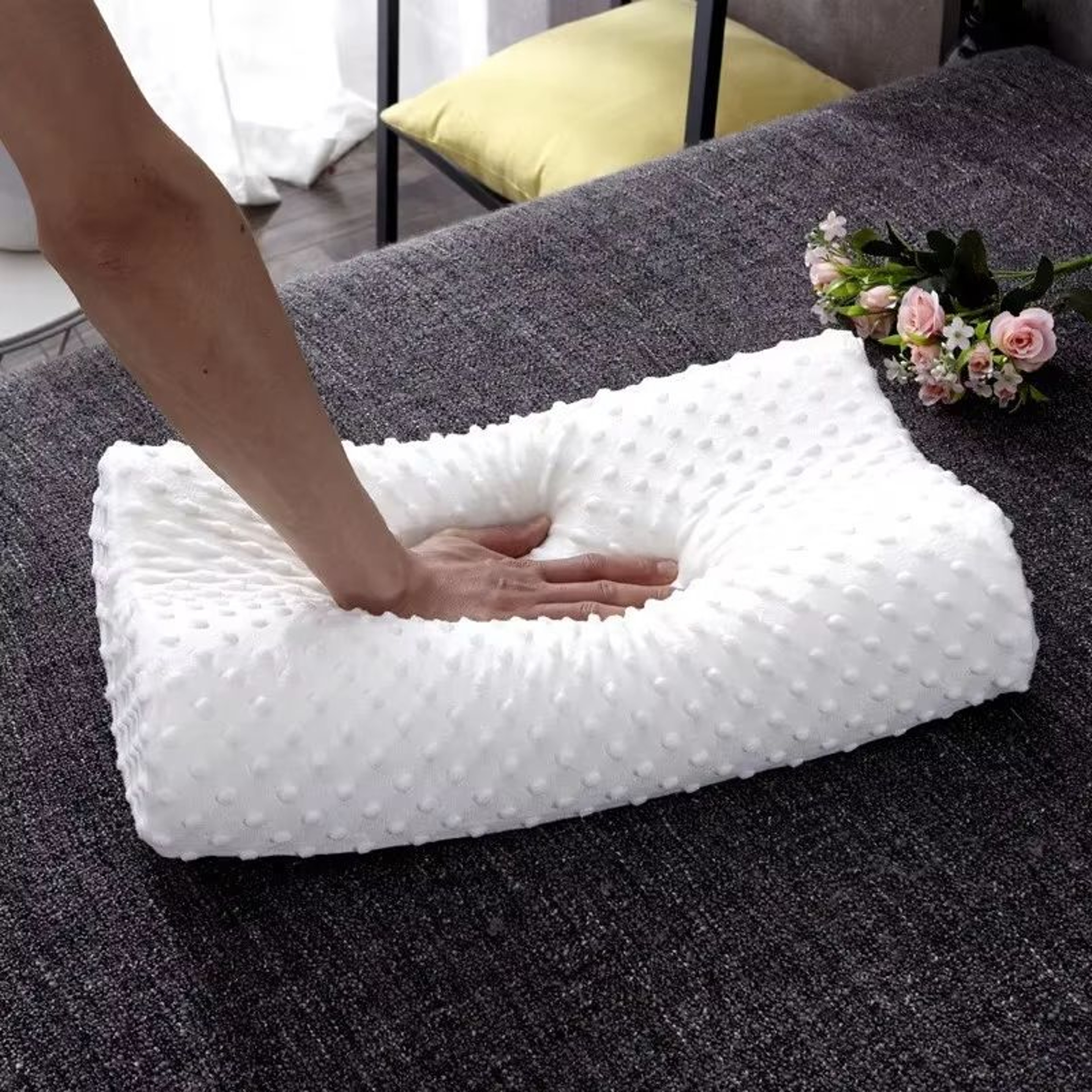 ErgoCloud Contour Memory Foam Pillow For Side Sleepers  Neck Pain Relief 0