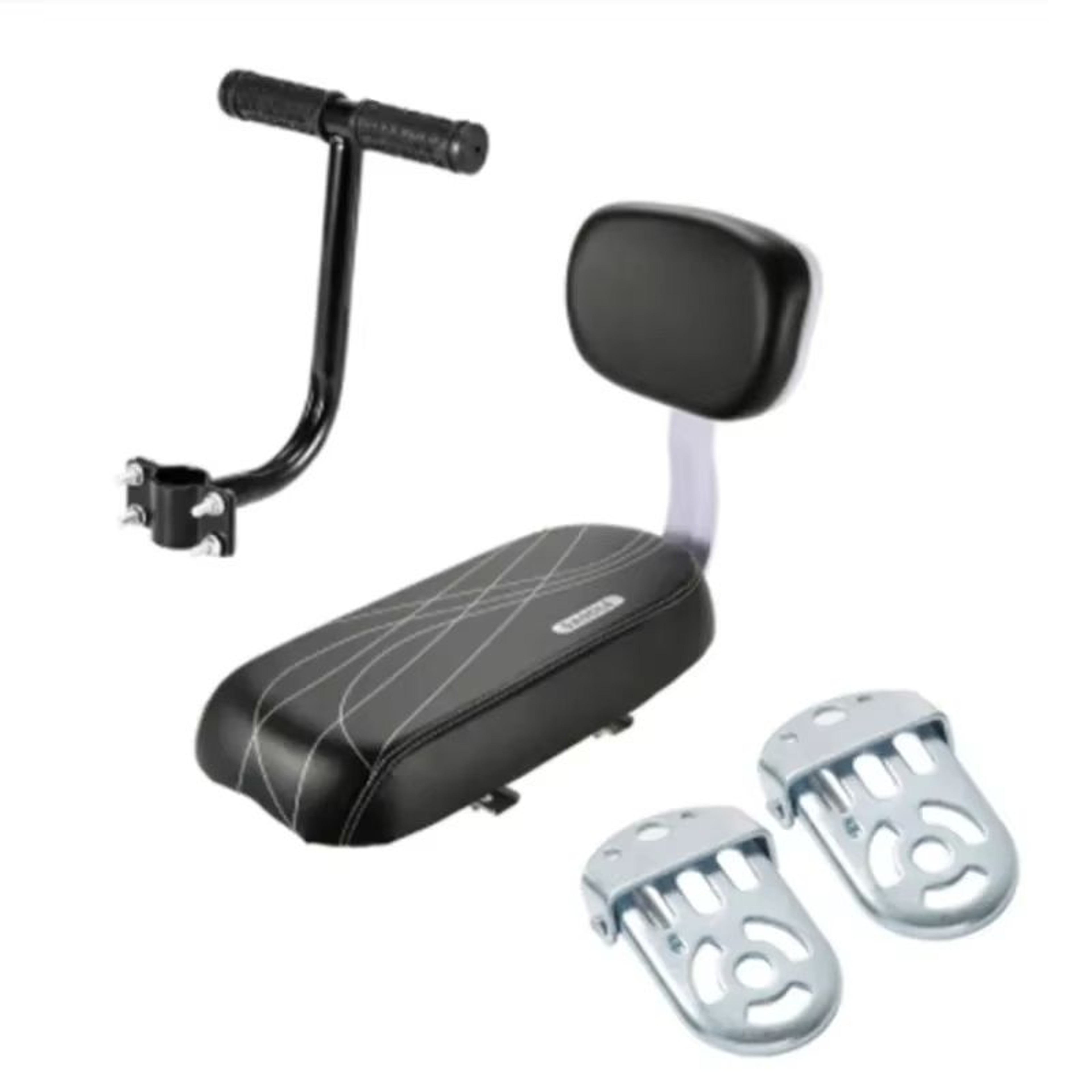 ComfortRide Rear Bike Seat For Kids  PU Leather Bicycle Saddle With Backrest For MTB  Rear Rack Use 0