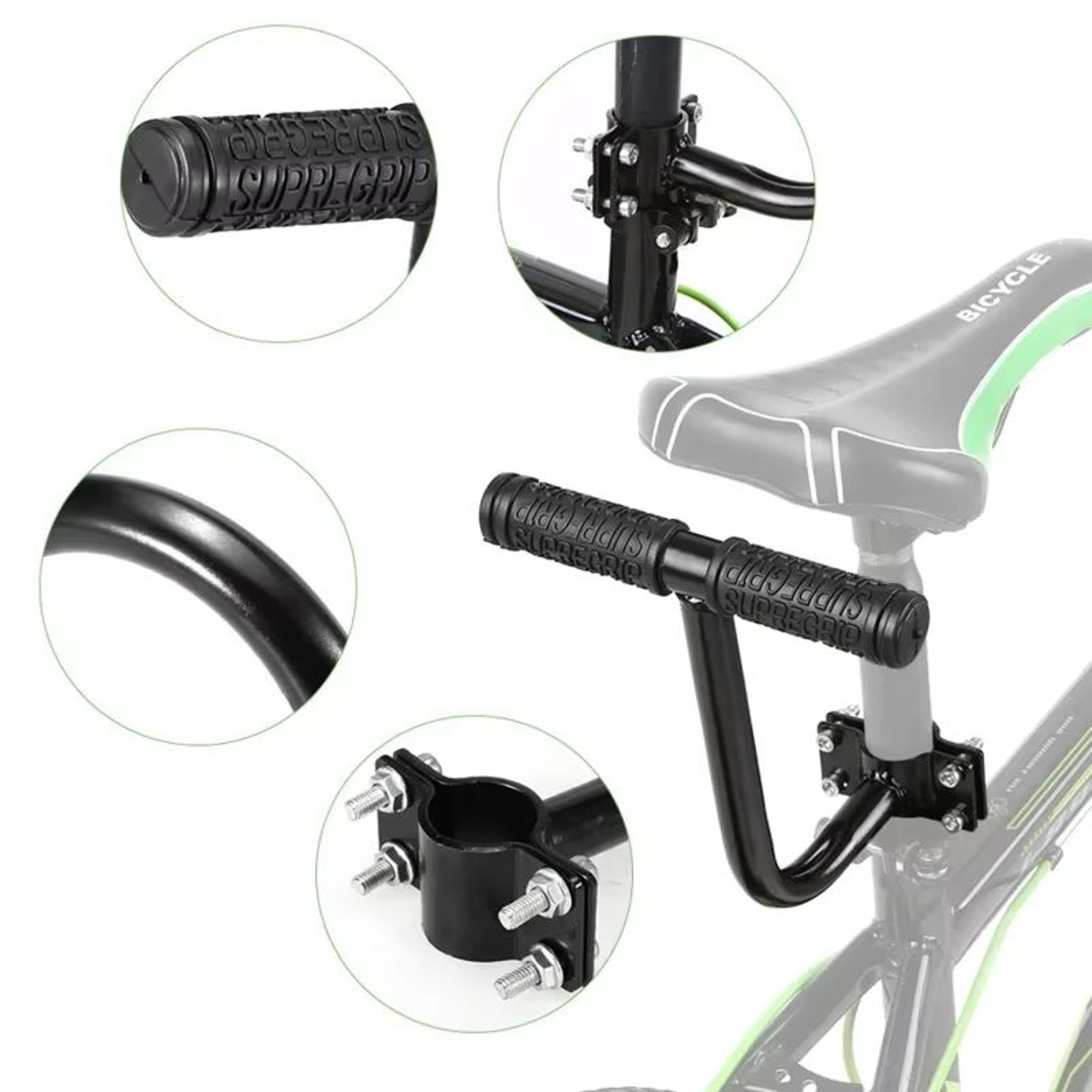 ComfortRide Rear Bike Seat For Kids  PU Leather Bicycle Saddle With Backrest For MTB  Rear Rack Use 2