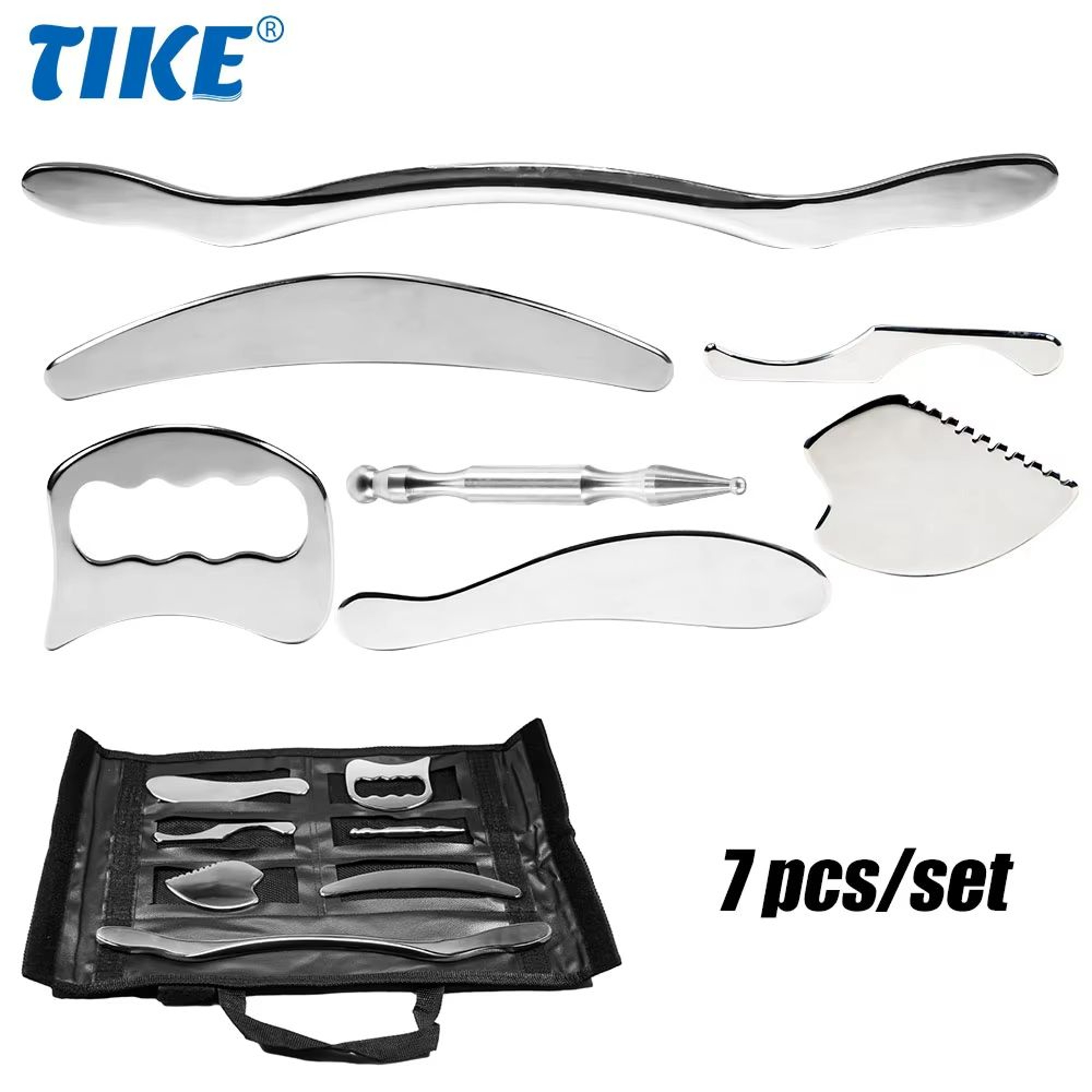 Professional Stainless Steel Gua Sha Set MultiShape Muscle Scraper Tools For Full Body Relief 0