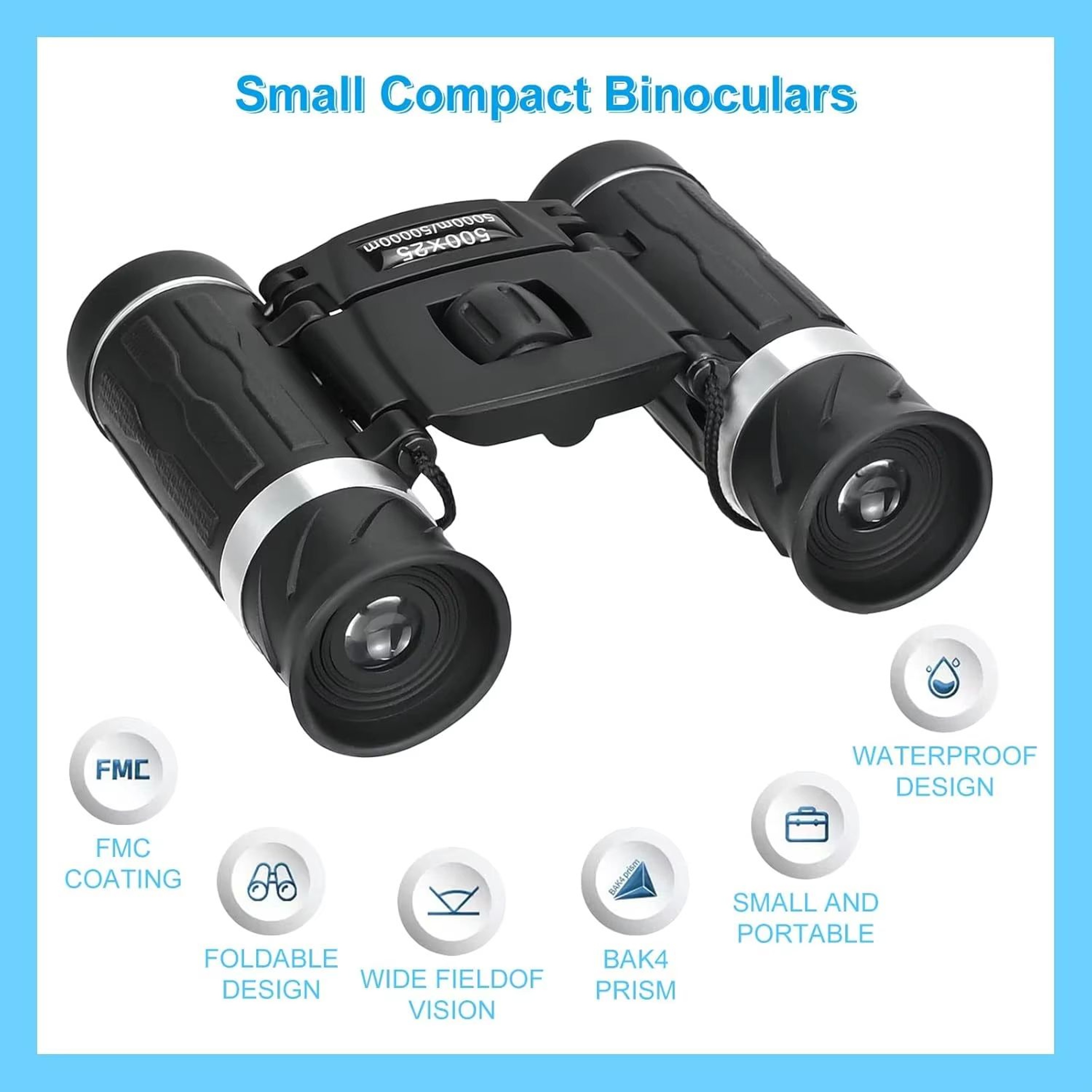 500x25 HD Mini Binoculars  High Magnification Portable Telescope For Outdoor Photography  LongRange 1