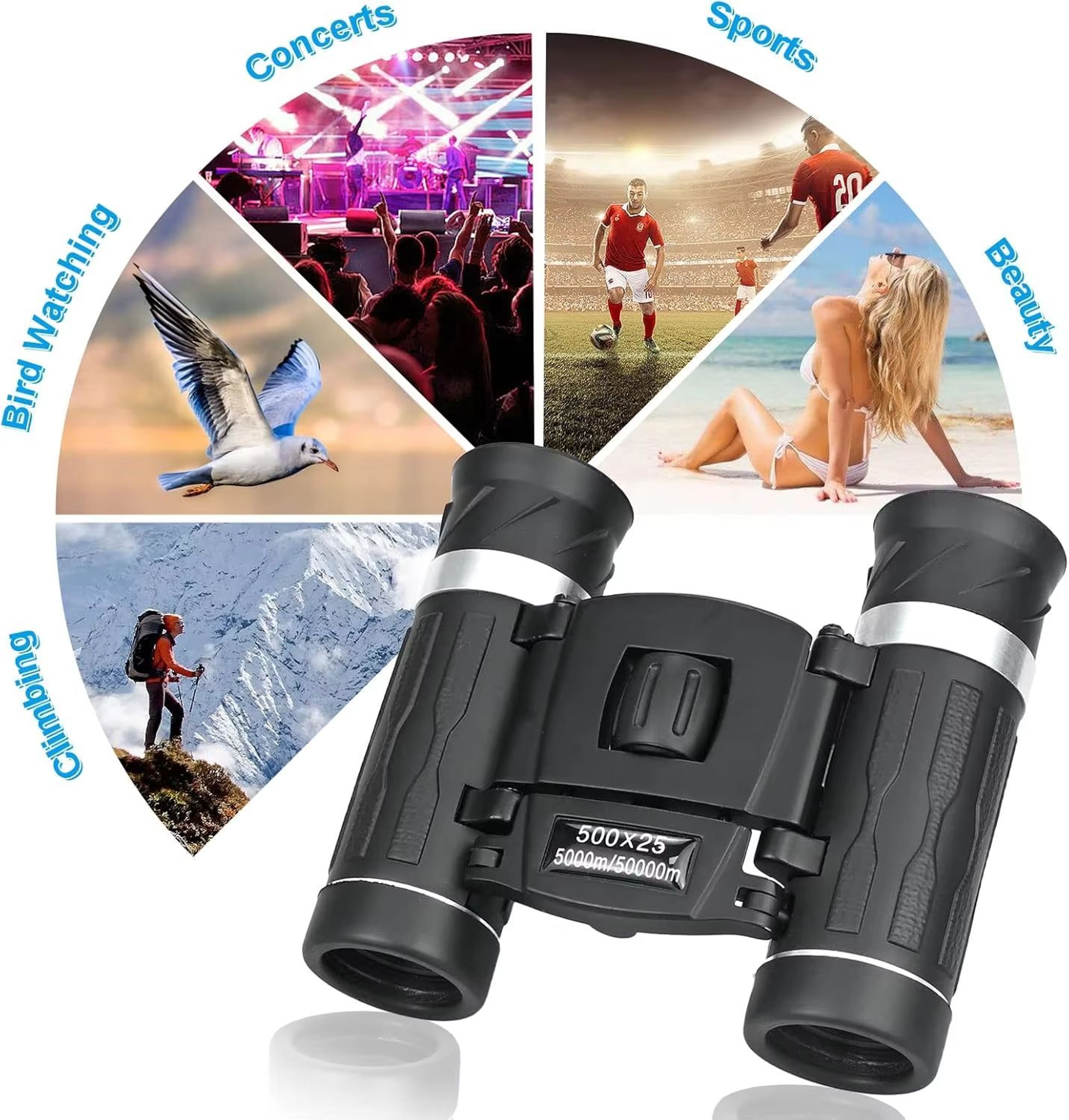 500x25 HD Mini Binoculars  High Magnification Portable Telescope For Outdoor Photography  LongRange 6