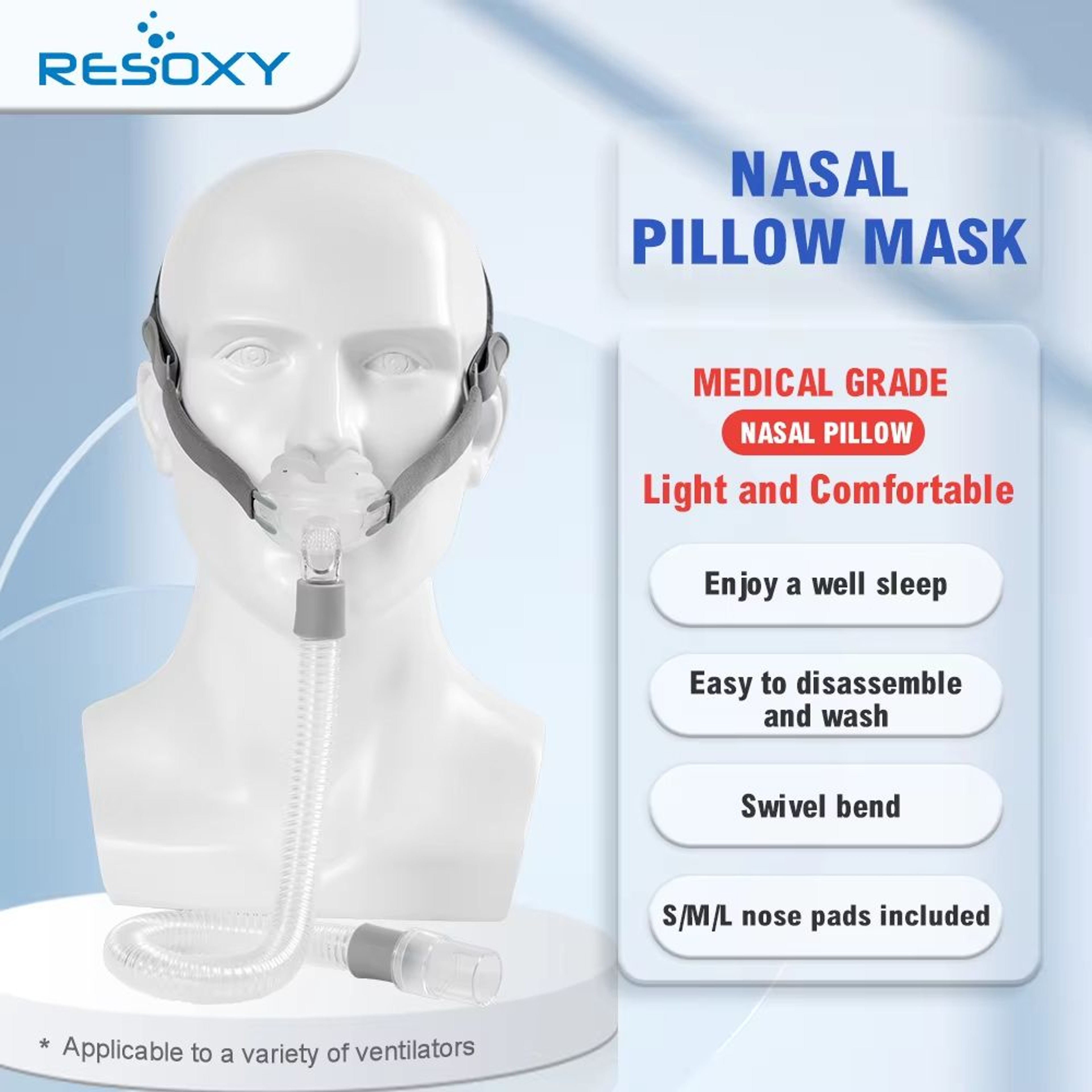 Universal Nasal Pillows Mask For CPAP Machines  Compatible With ResMed Philips  Fisher 0