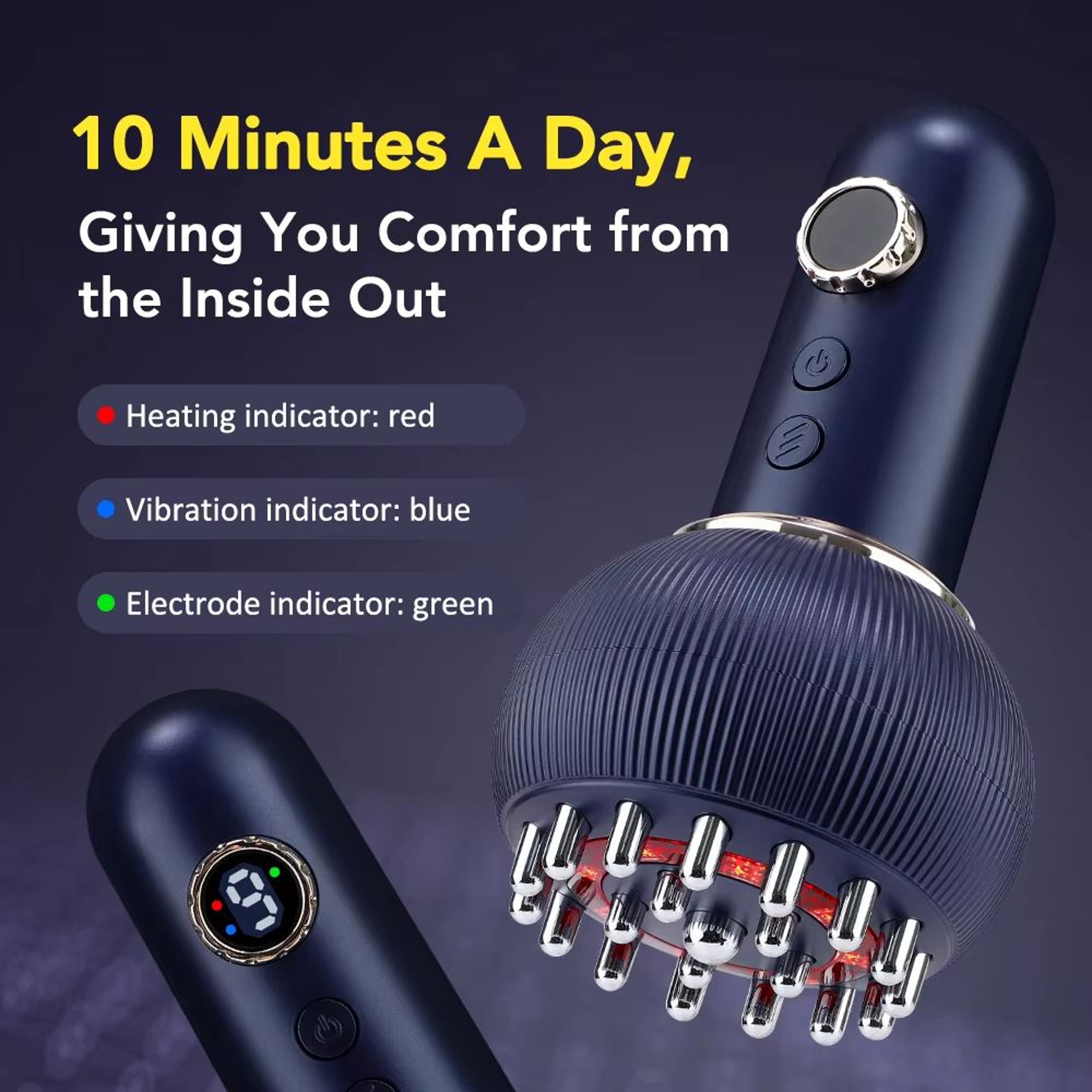 Wireless Guasha Massager  Body Shaping  Lymphatic Drainage Tool With Heating  Meridian Scraping 1