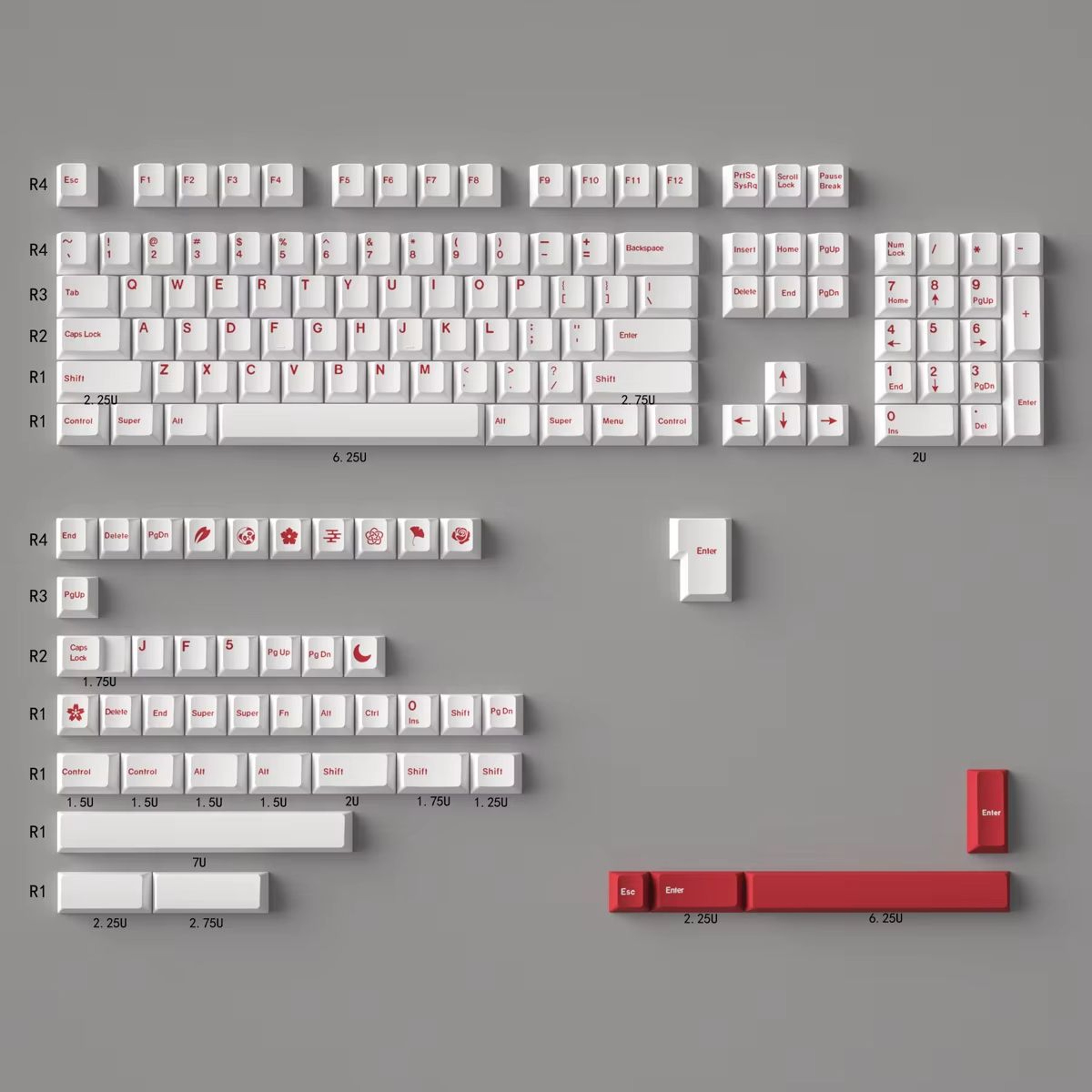 GMK Minimalist Red 140Key Keycap Set  Cherry Profile Japanese PBT DyeSub Keycaps For MX Mechanical  24