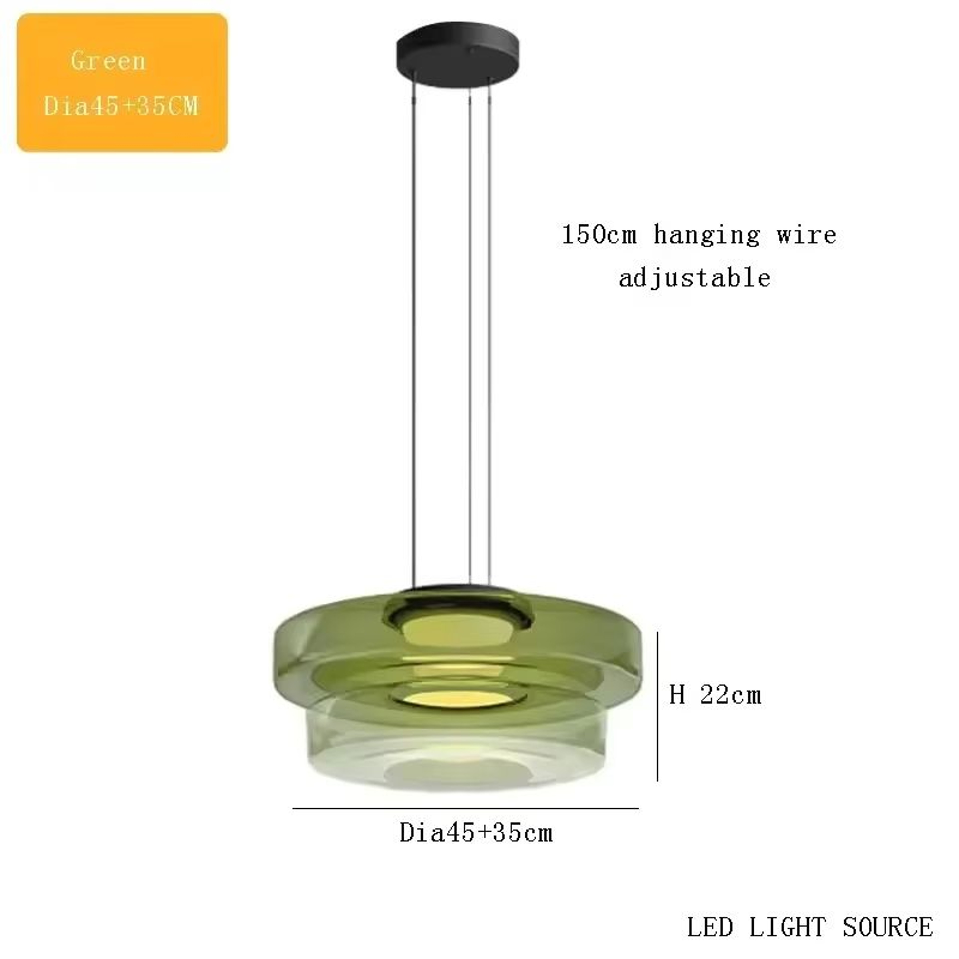 Luxury LED Glass Pendant Light  Adjustable Hanging Chandelier For Kitchen Island Living Room Bedroo 12