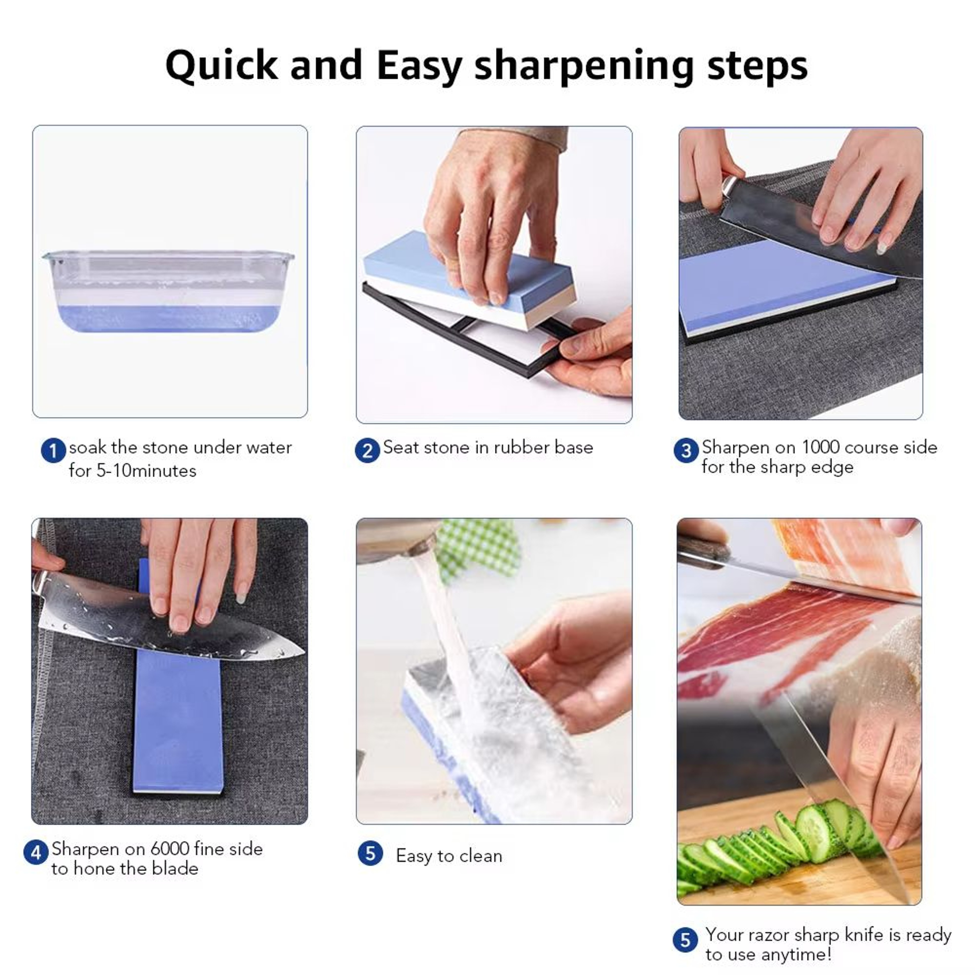 DualSided Professional Whetstone Knife Sharpener  Water Sharpening Stone For Kitchen And Chef Knive 0
