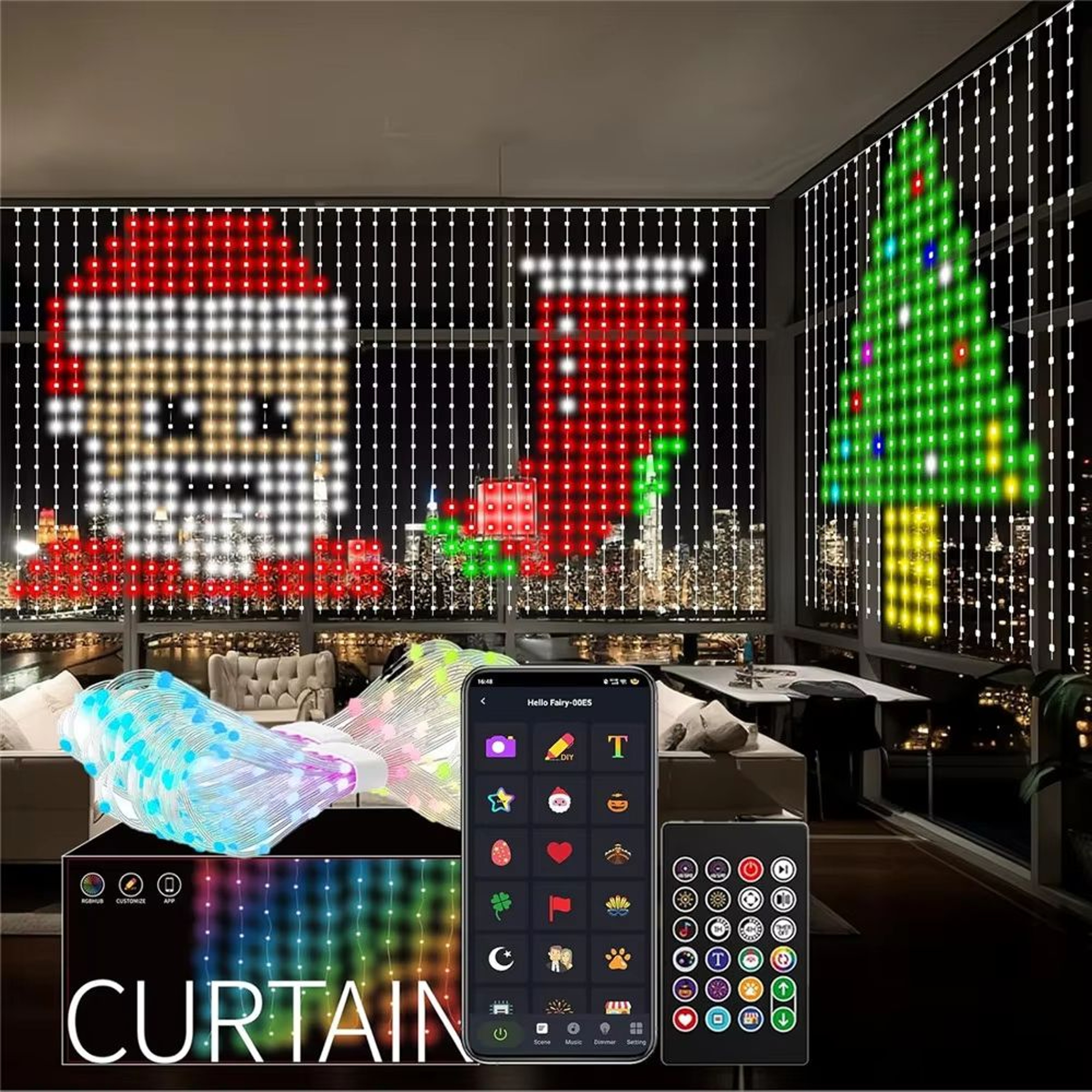 RGB Smart Curtain Lights  400 To 800 LED ColorChanging Drapes With App  Music Sync 0
