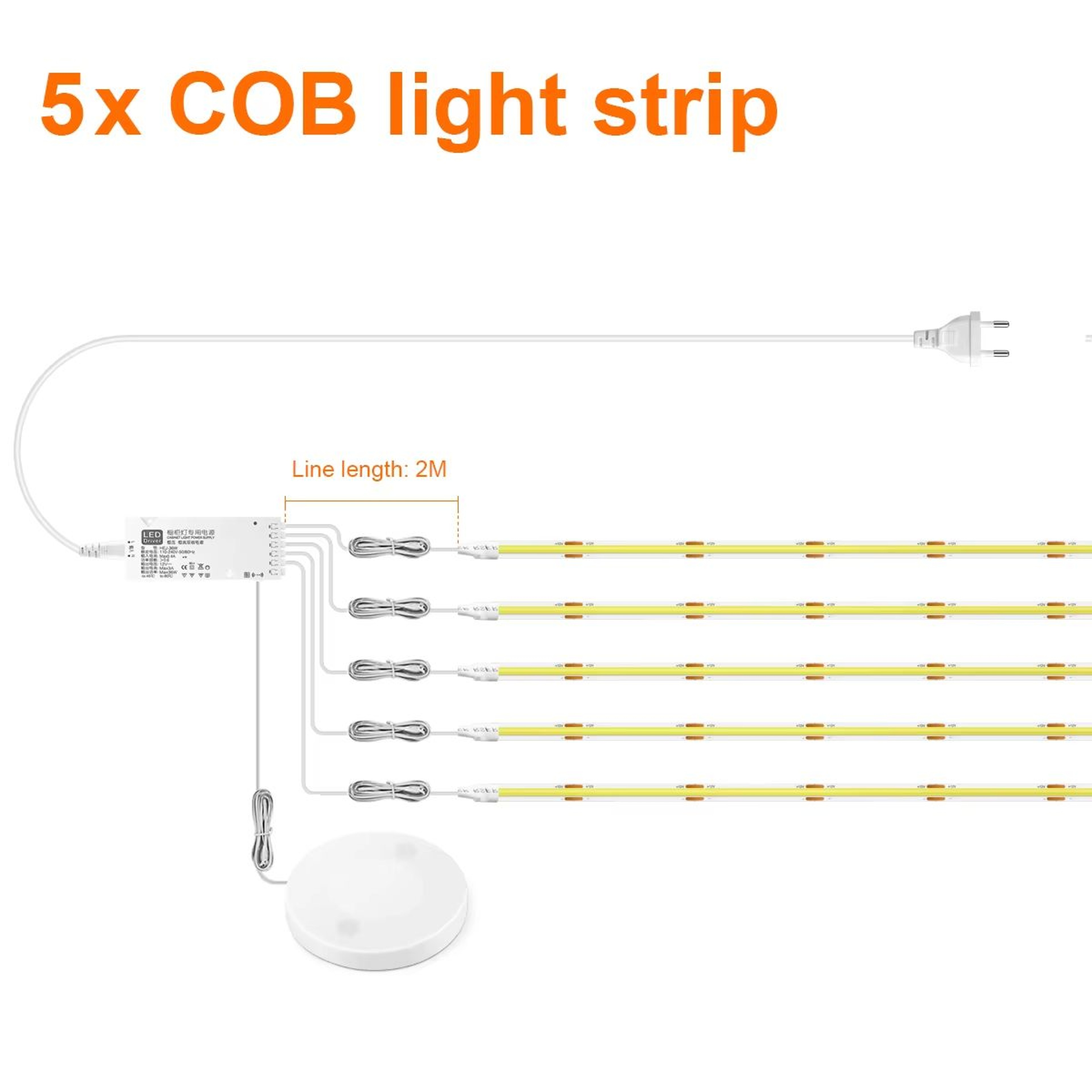 COB LED Strip Light For Cabinet Closet  Display  Dimmable TouchSensor Tape Lighting 9