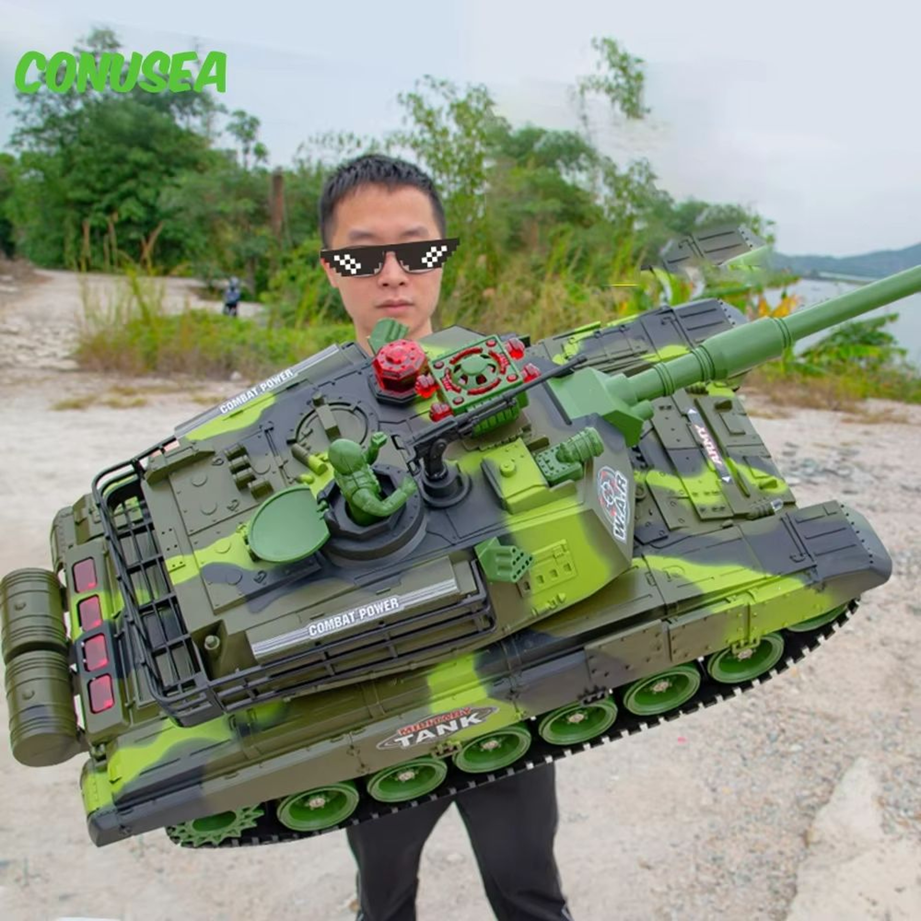Elite Combat RC Military Tank  Realistic 55cm Remote Control RC Tank With Simulation Shooting And A 0