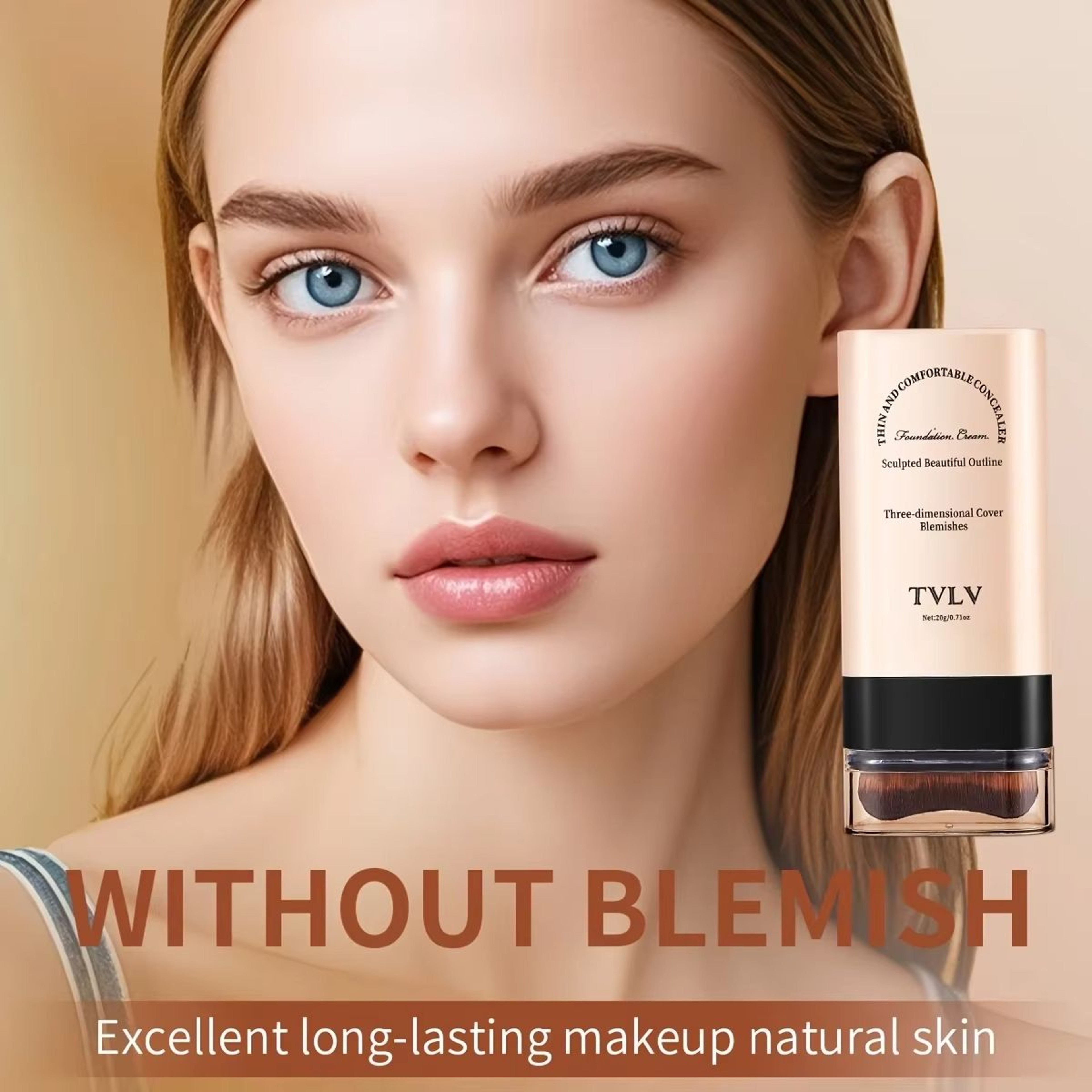 TVLV Eraser Foundation Stick  LongLasting Concealer  Liquid Foundation With BuiltIn Brush For Flawl 2