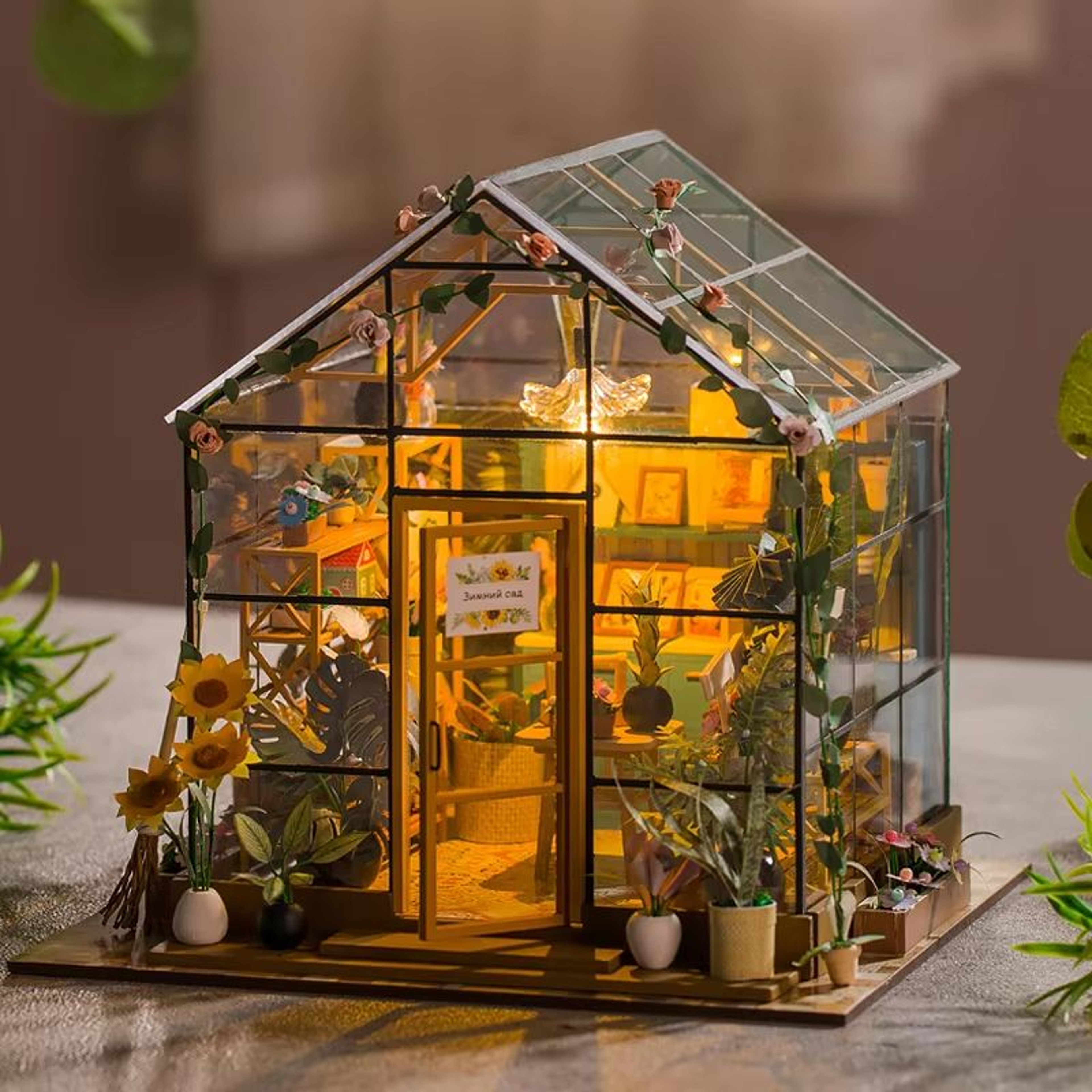 Enchanting DIY Flower House Miniature  Handmade 3D Puzzle Dollhouse Kit 0