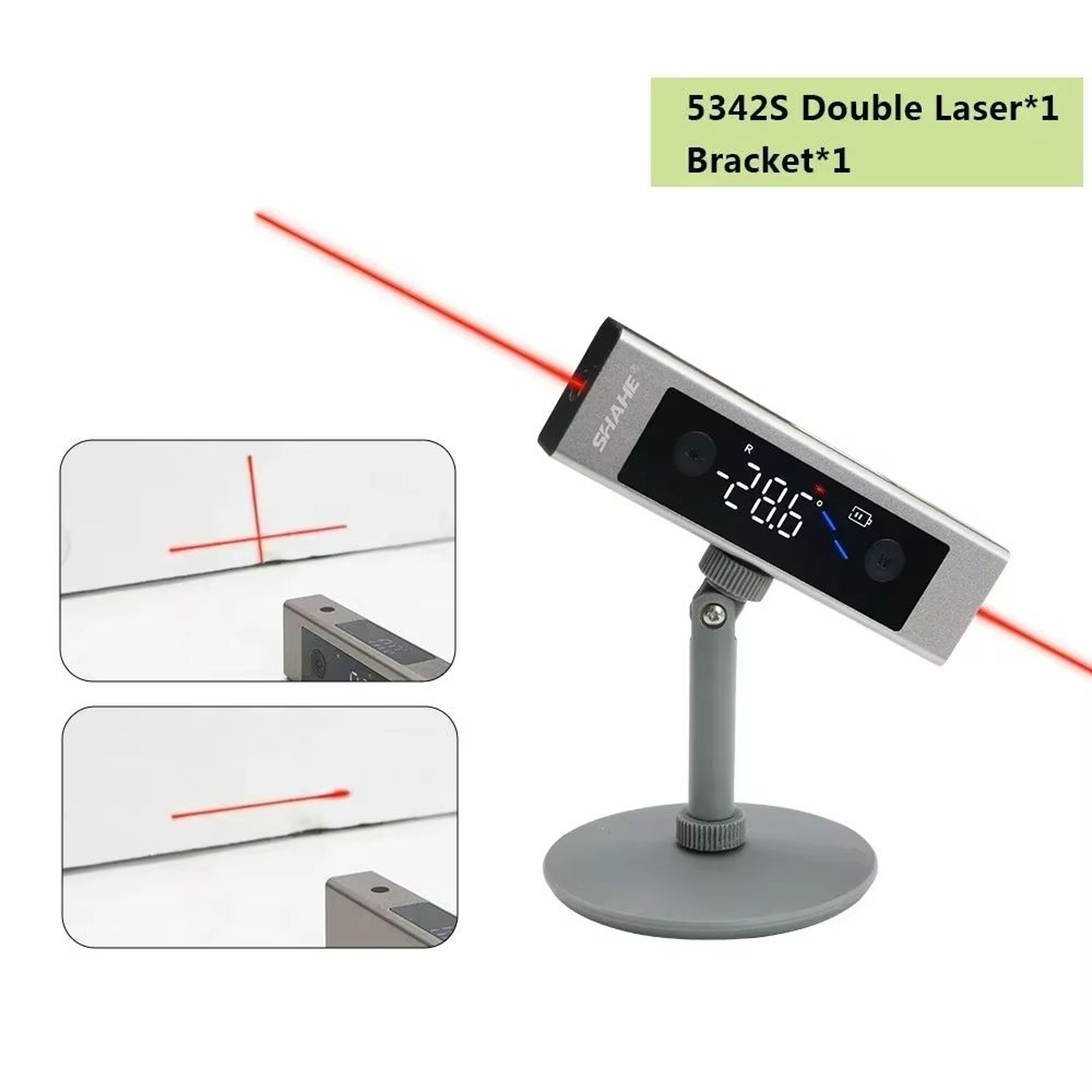 SHAHE Precision Laser Inclinometer And Digital Protractor With 2 In 1 Laser Level And Type C Chargi 11
