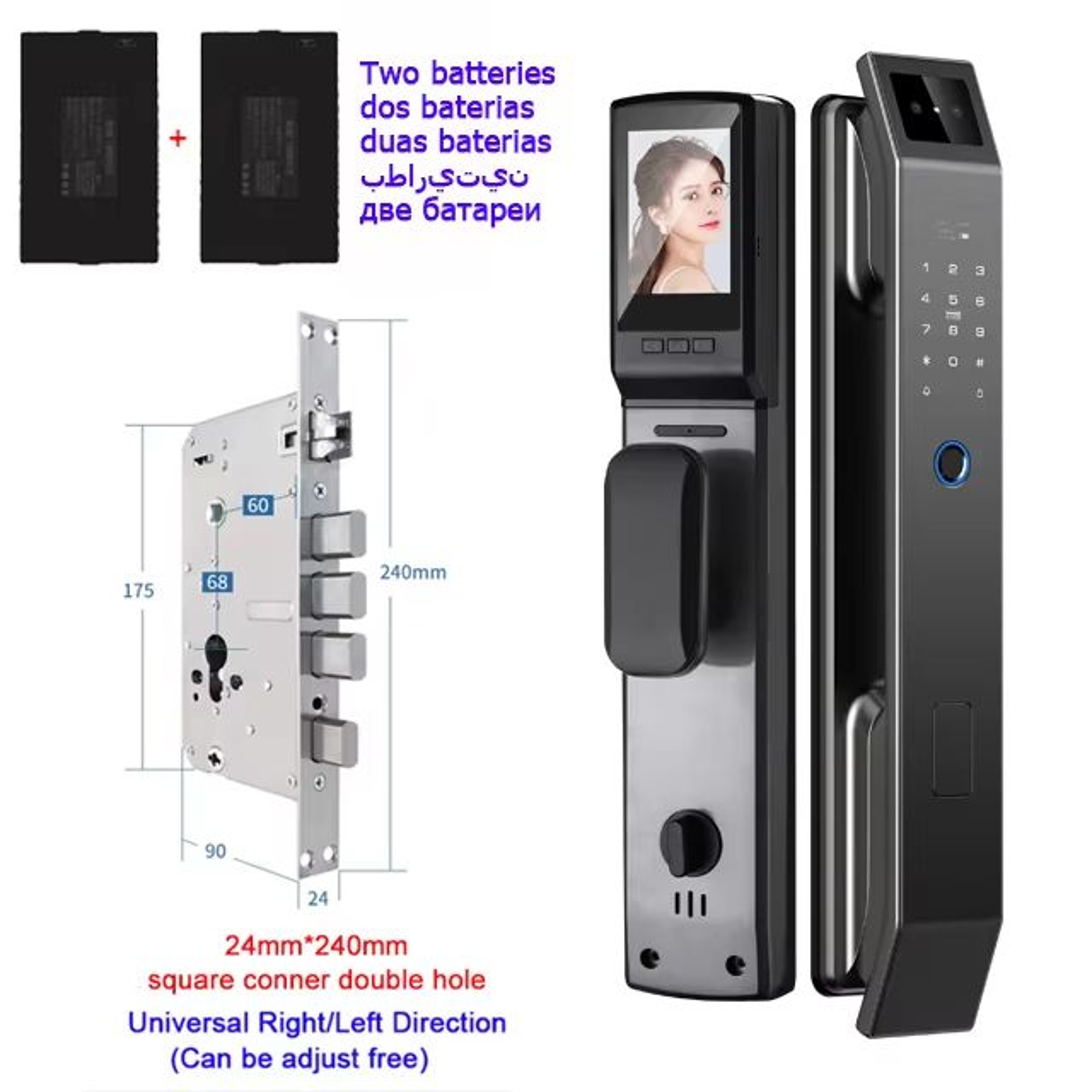 3D Face Recognition Unlock Digital Door Lock With Camera FIngerprint Password Unlock Keyless Electr 13