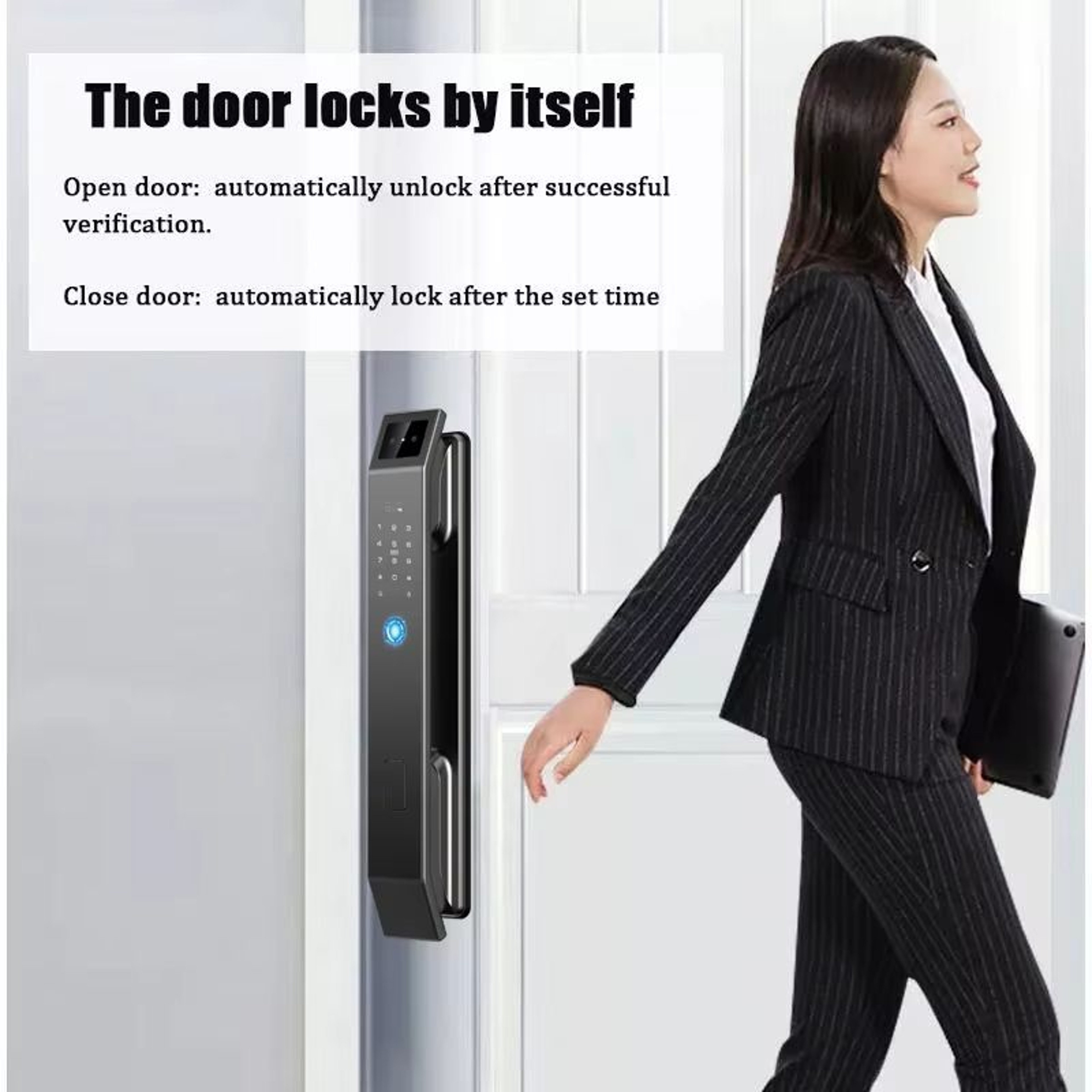 3D Face Recognition Unlock Digital Door Lock With Camera FIngerprint Password Unlock Keyless Electr 4