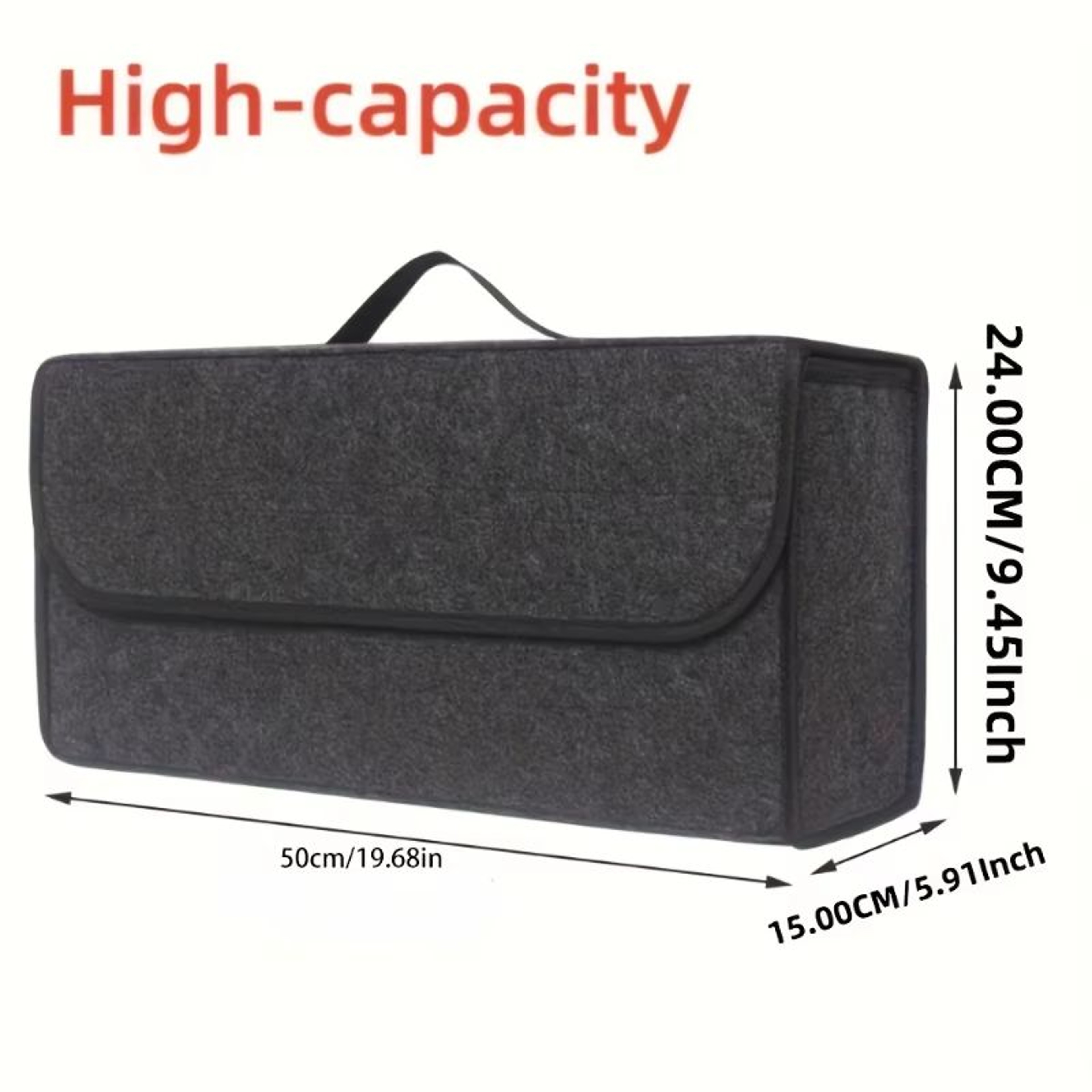 Gray Felt Car Trunk Organizer  AntiSlip Storage Box With Compartments 5