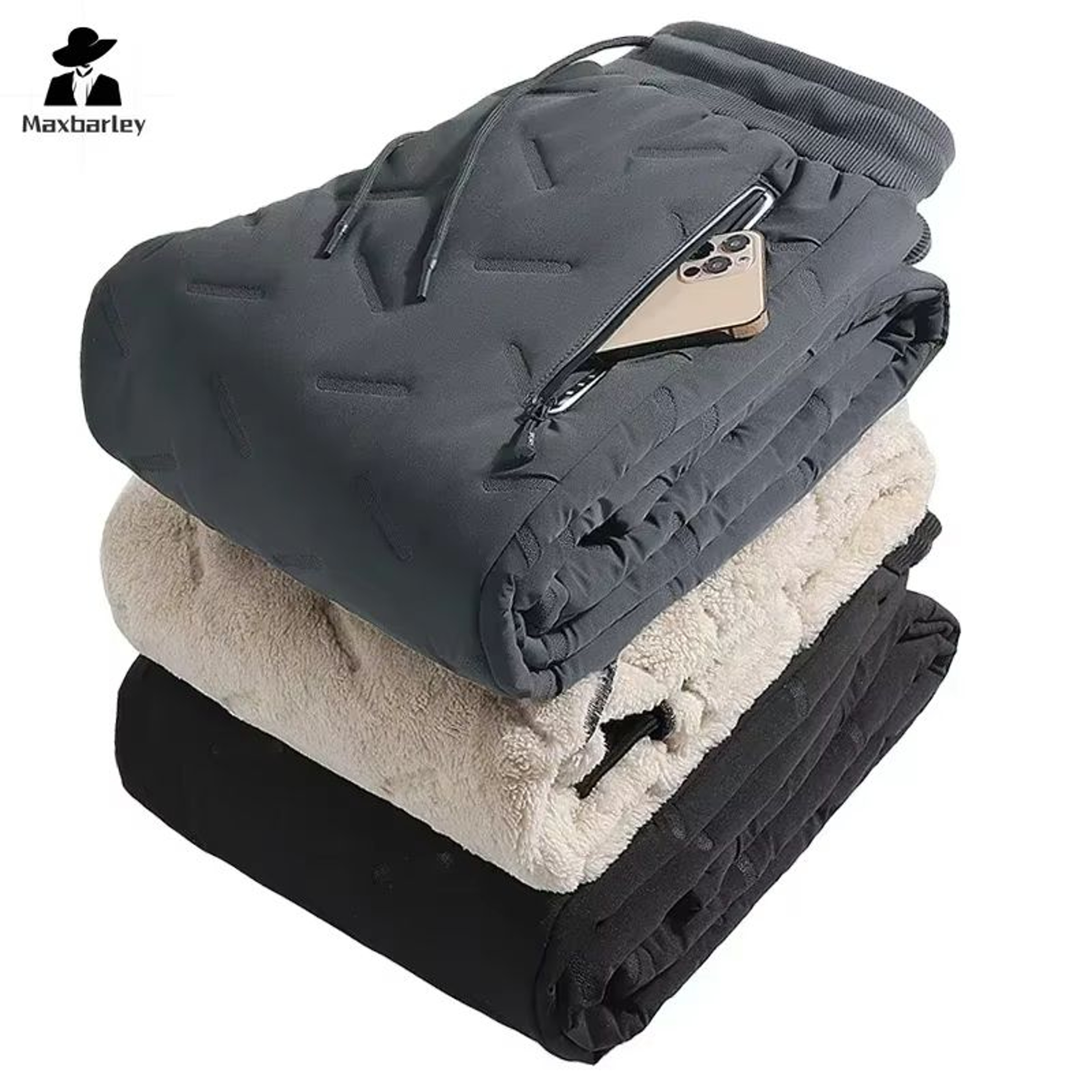 Mens Winter Down Cotton Pants Waterproof Warm Thickened Outdoor Ski Joggers With Zipper Pockets 0