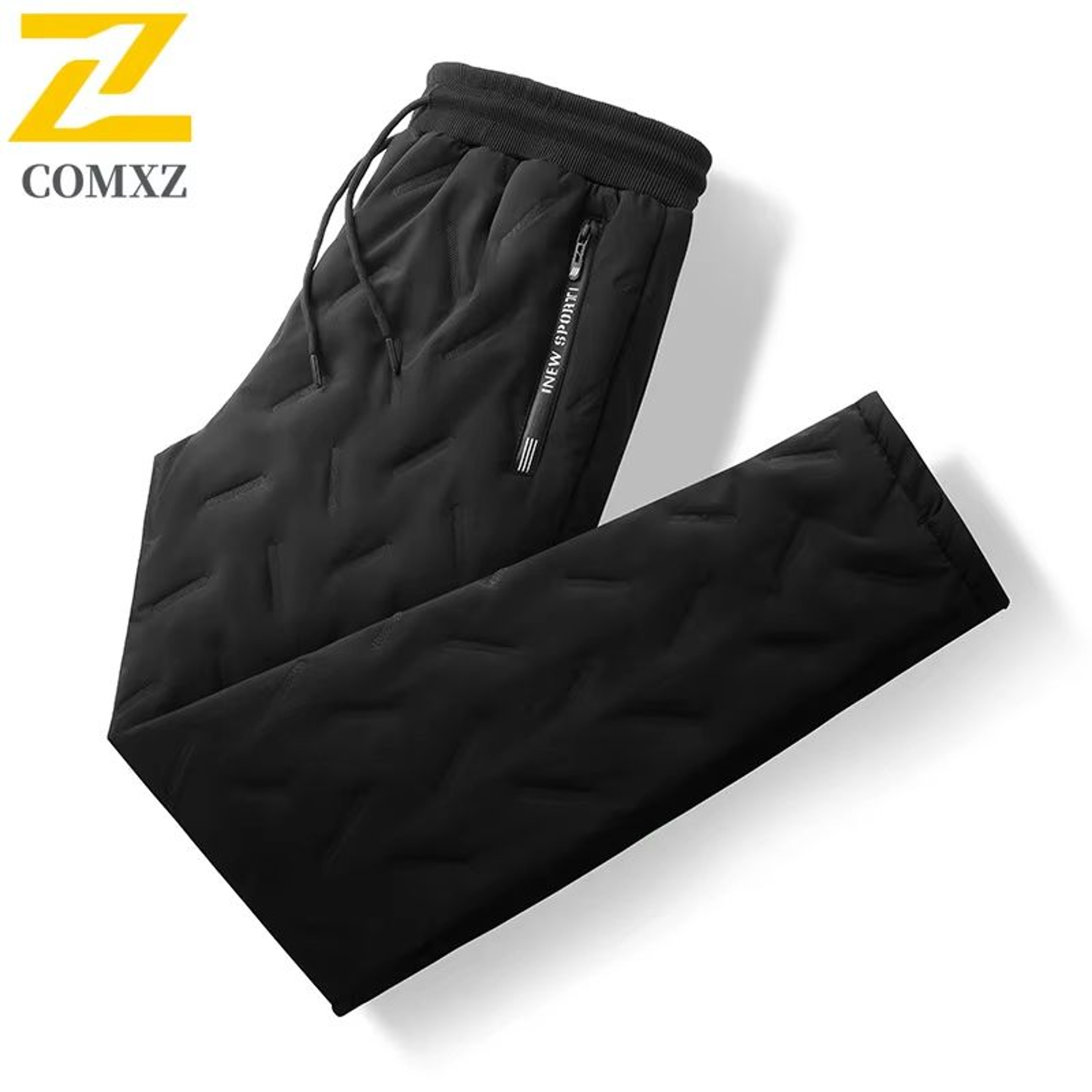Mens Winter Down Cotton Pants Waterproof Warm Thickened Outdoor Ski Joggers With Zipper Pockets 6
