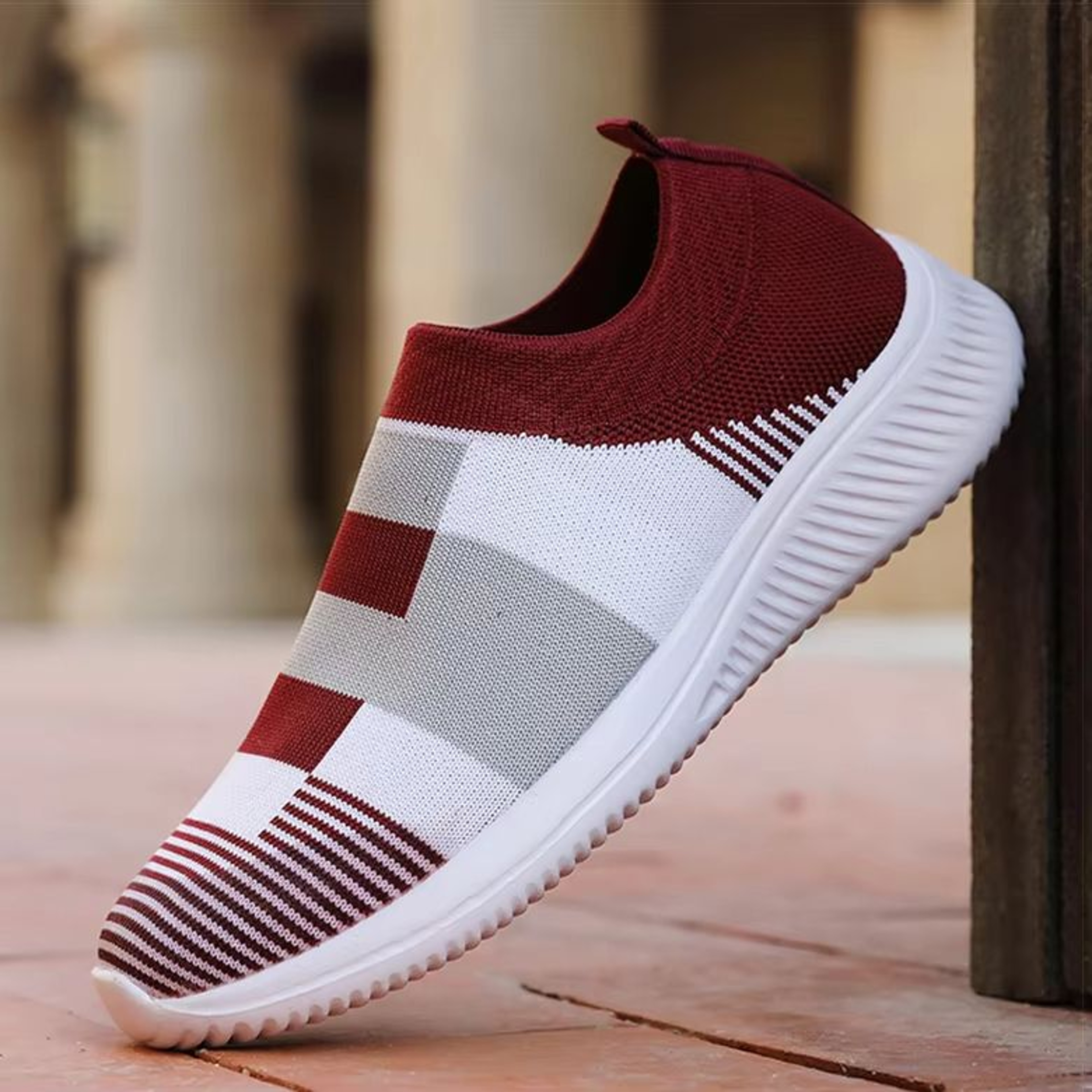 Women Knitted Sneakers Casual Flat Vulcanized Shoes Mix Color 9