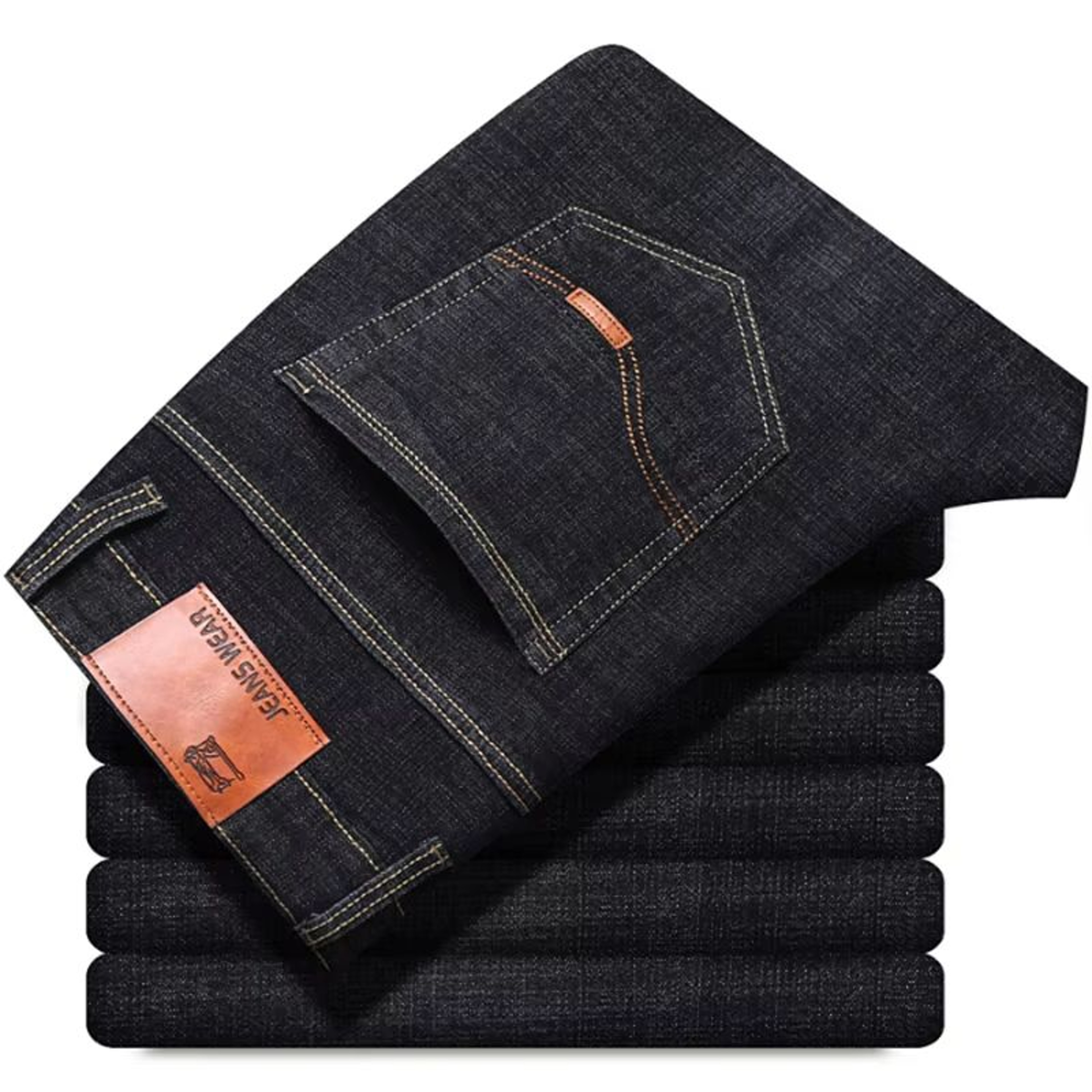 Mens Light Luxury Stretch Slim Fit Pants  Soft Business Casual Denim Trousers 7
