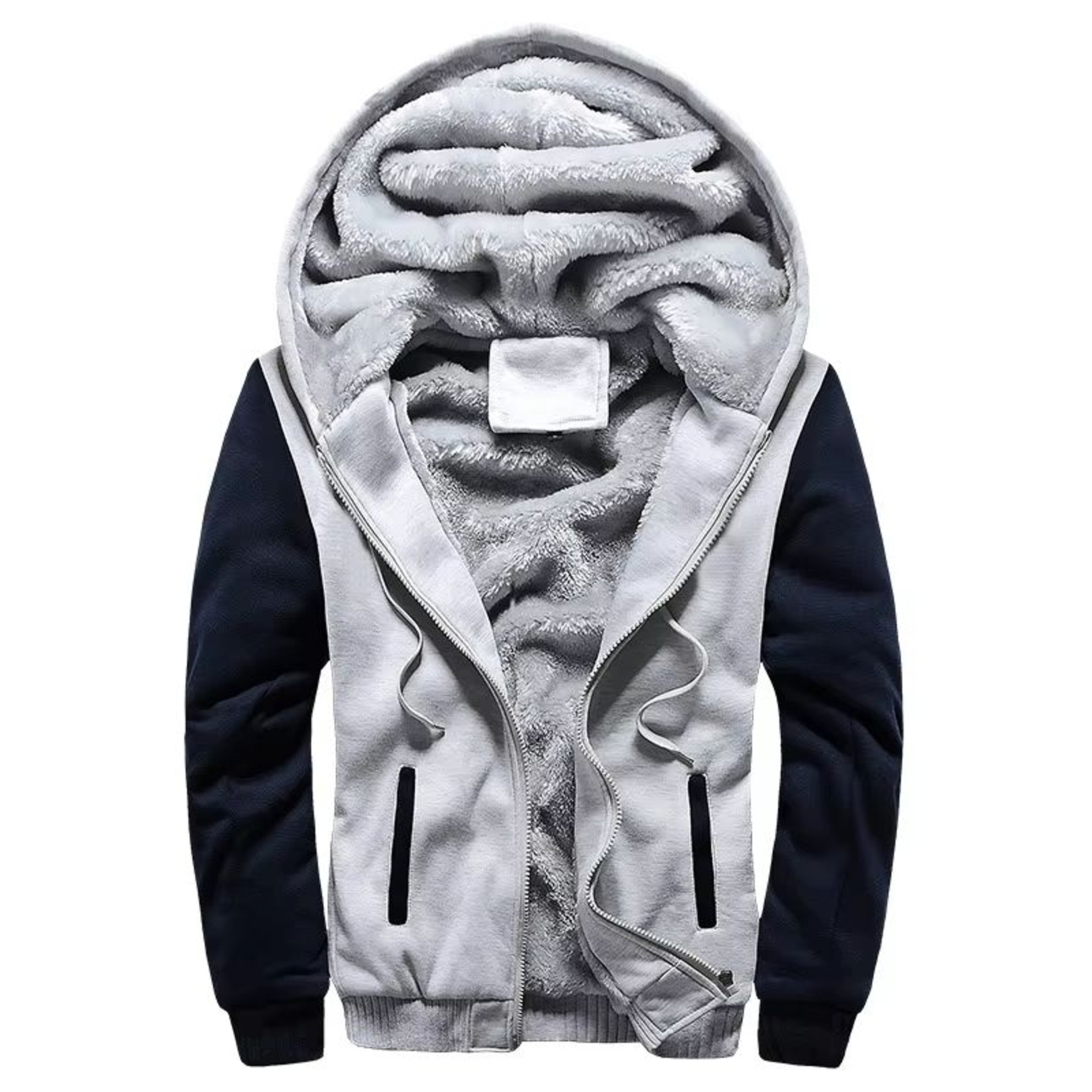 Mens Winter Fleece Hoodie Jacket  Thick Warm Zipper Sweatshirt Coat For Casual Wear  Sports 12