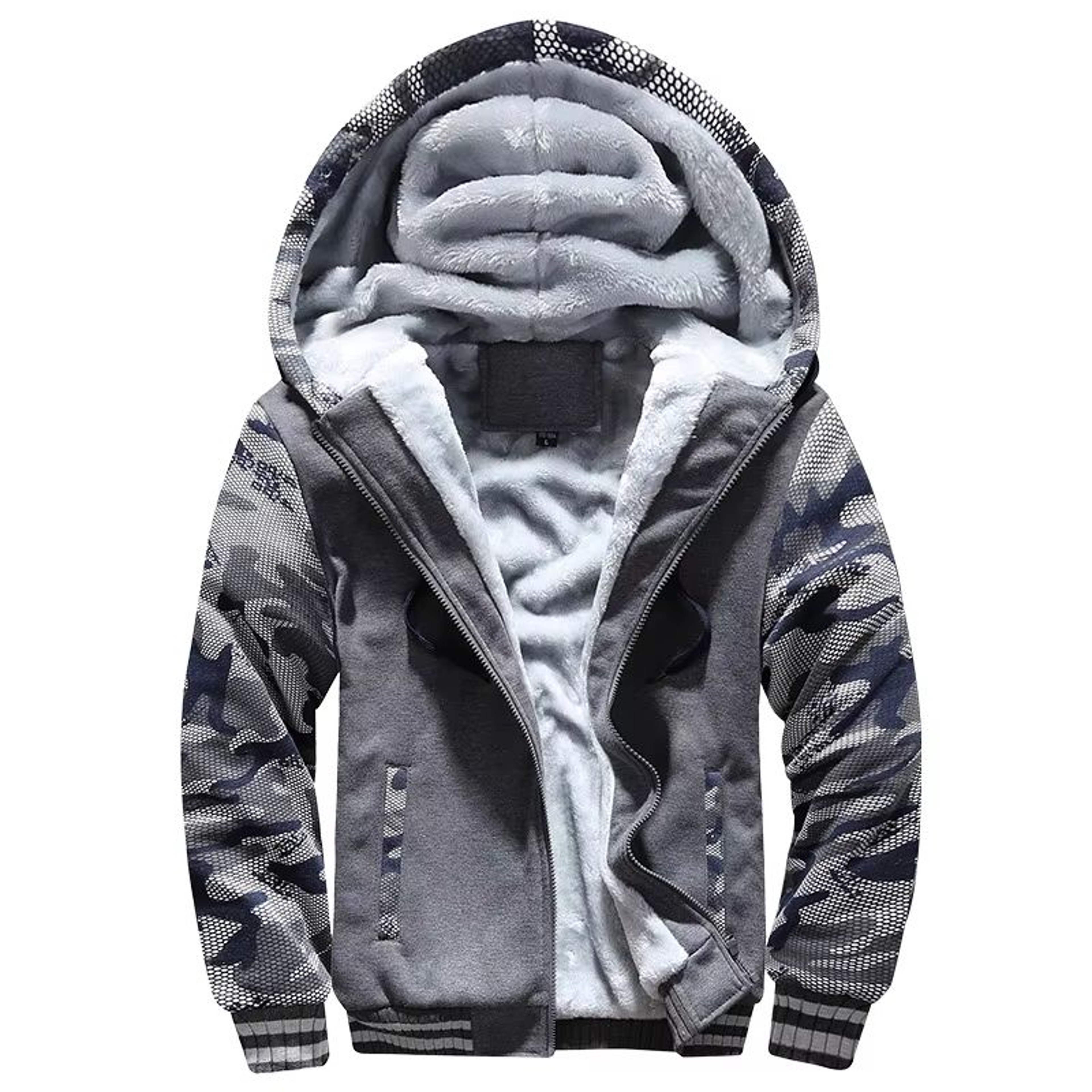 Mens Winter Fleece Hoodie Jacket  Thick Warm Zipper Sweatshirt Coat For Casual Wear  Sports 14