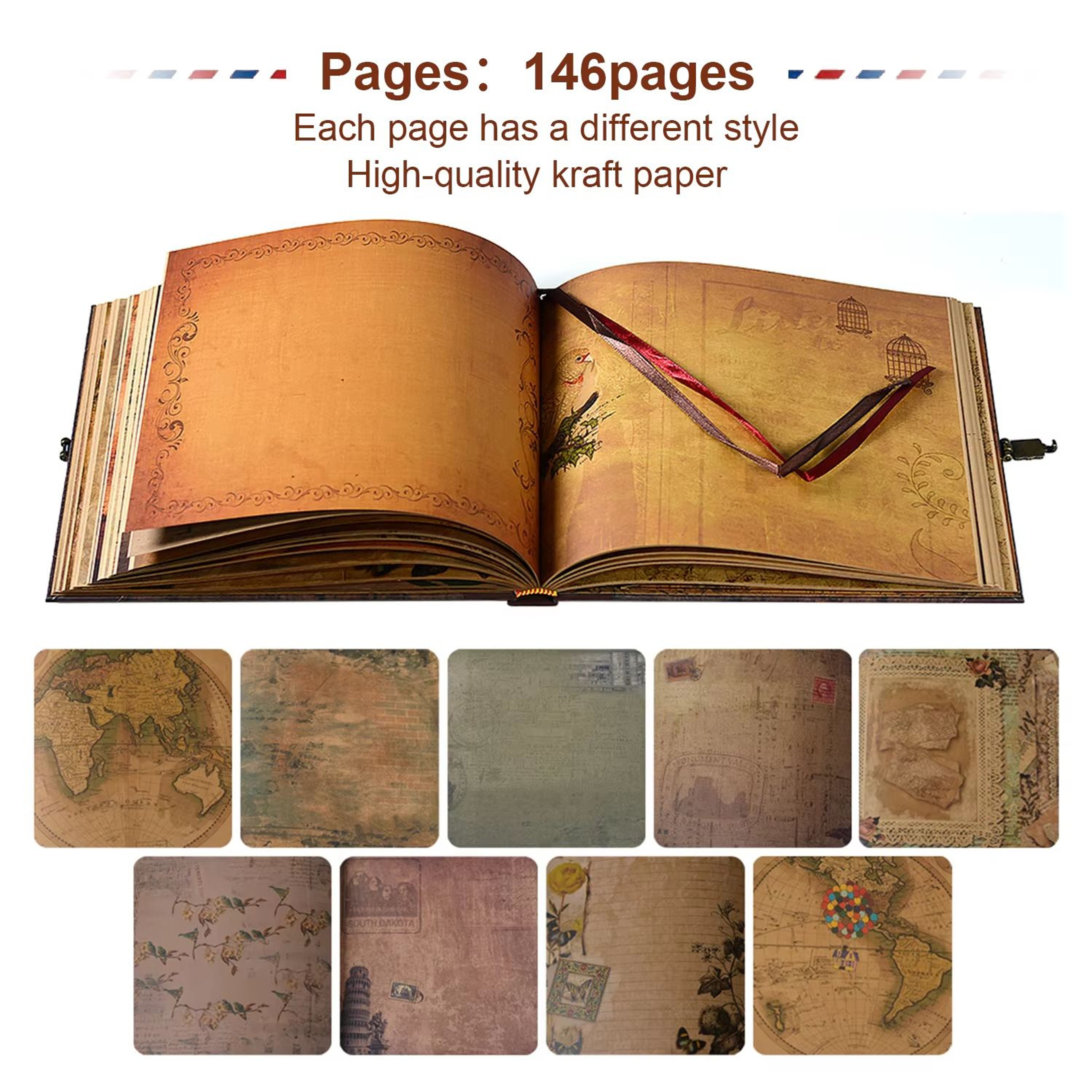 Our Adventure Book DIY Scrapbook Album  Handmade Retro Photo Album For Wedding Anniversary  Memory  4