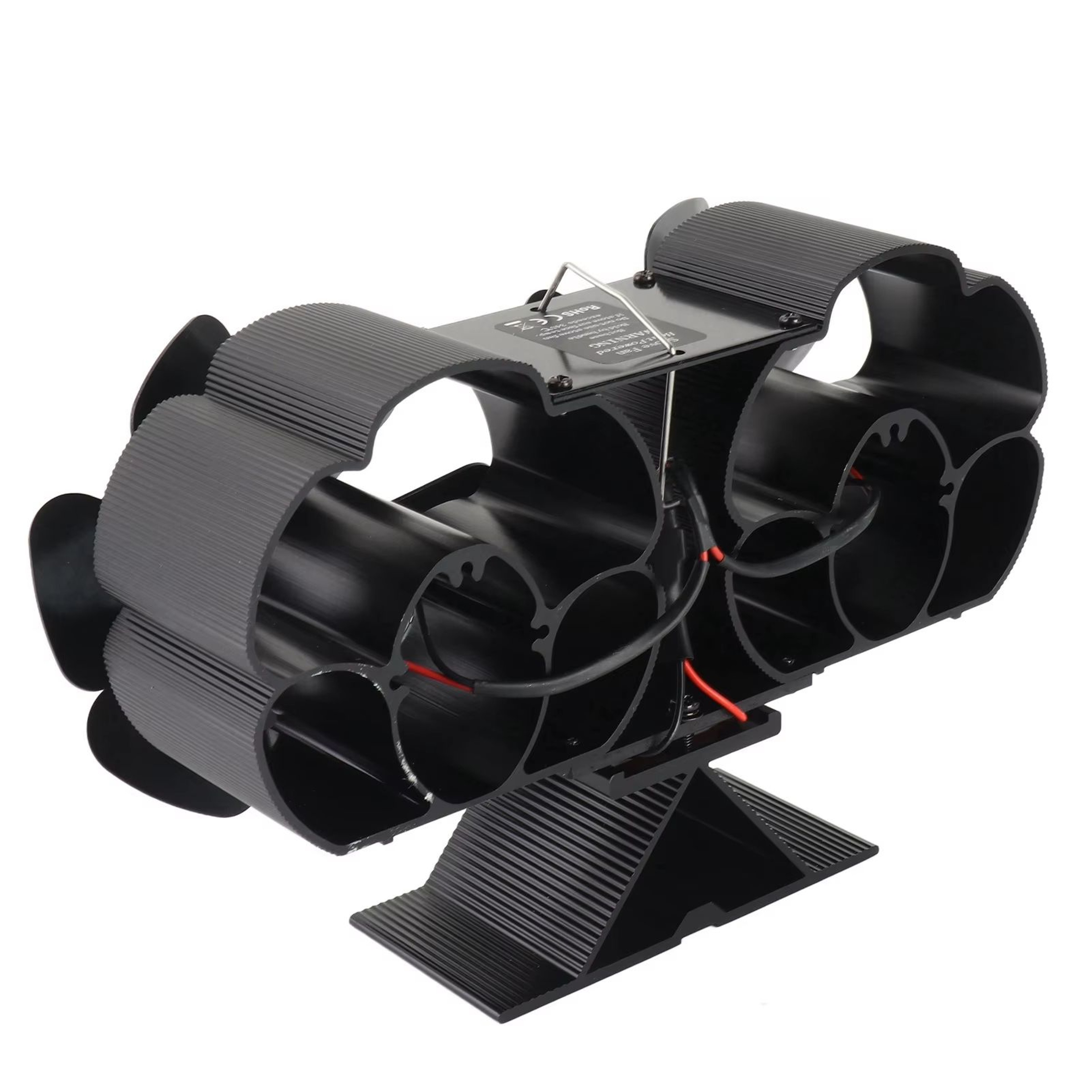 Heat Powered Wood Stove Fan  Silent Dual Motors With 6 Blades For Efficient Fireplace Heating 0