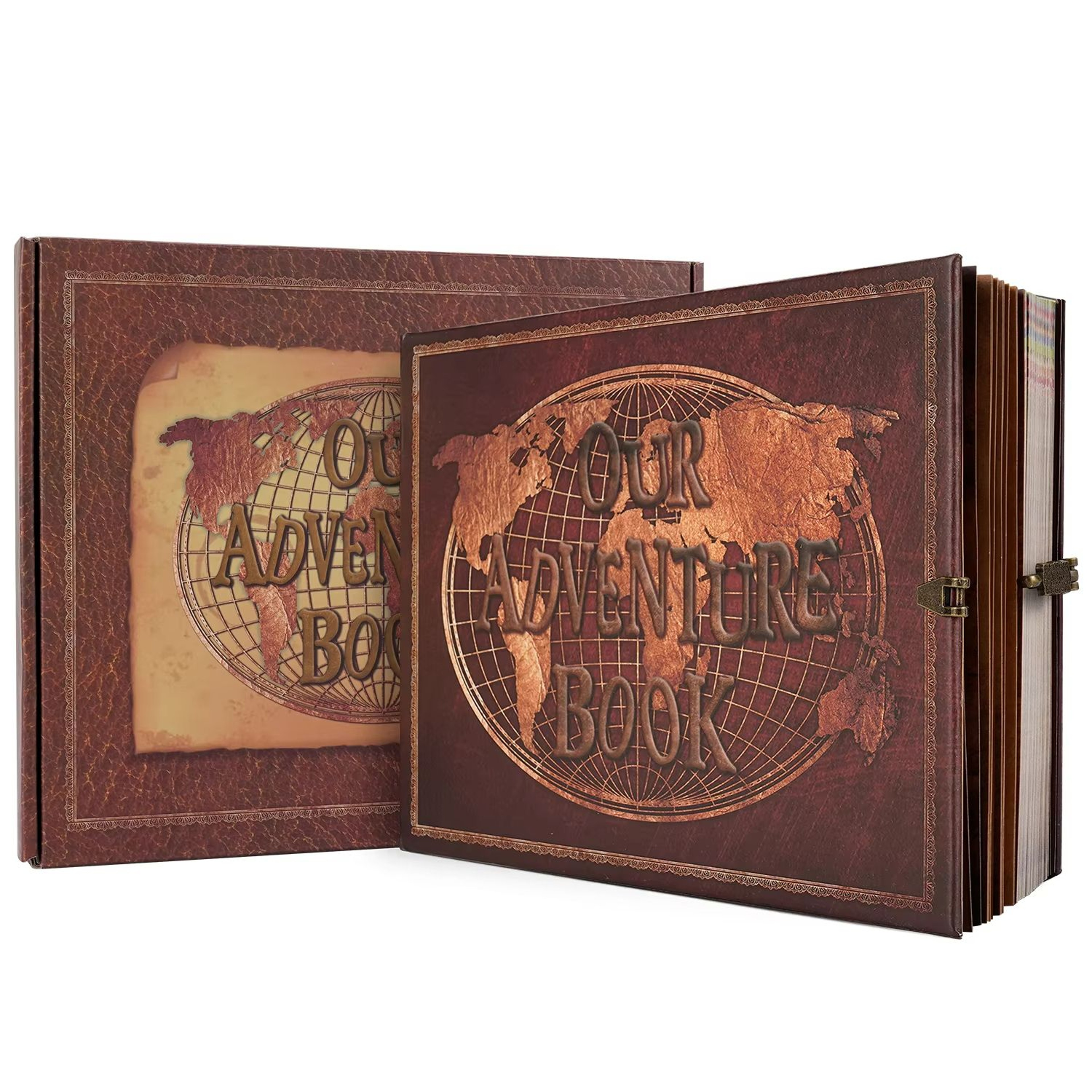 Our Adventure Book Leather DIY Photo Album  Retro Travel Scrapbook  Wedding Memory Guest Book 0
