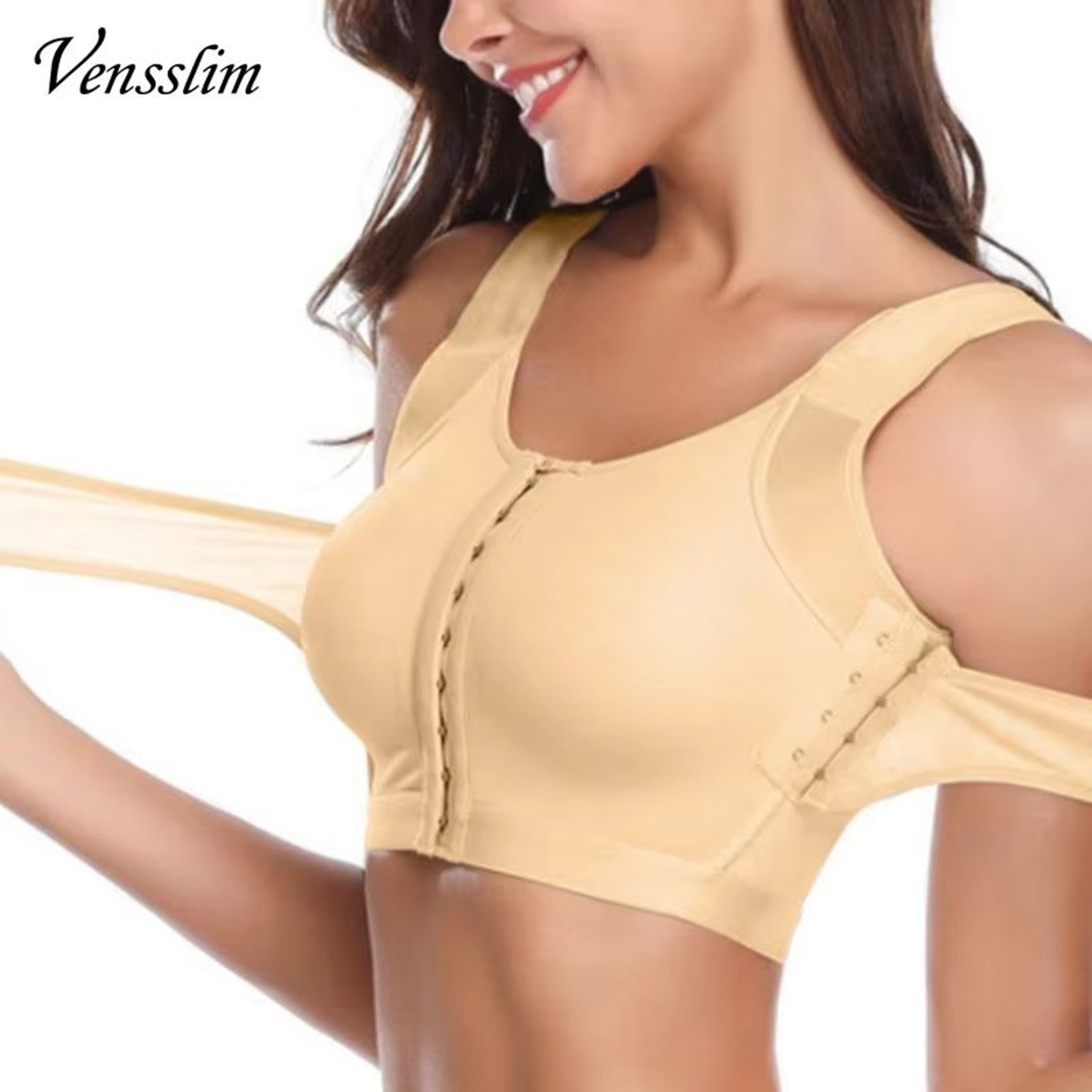 WomenS PostSurgery Front Closure Bra  Posture Corrector  Compression Shapewear With Hooks For Recov 3