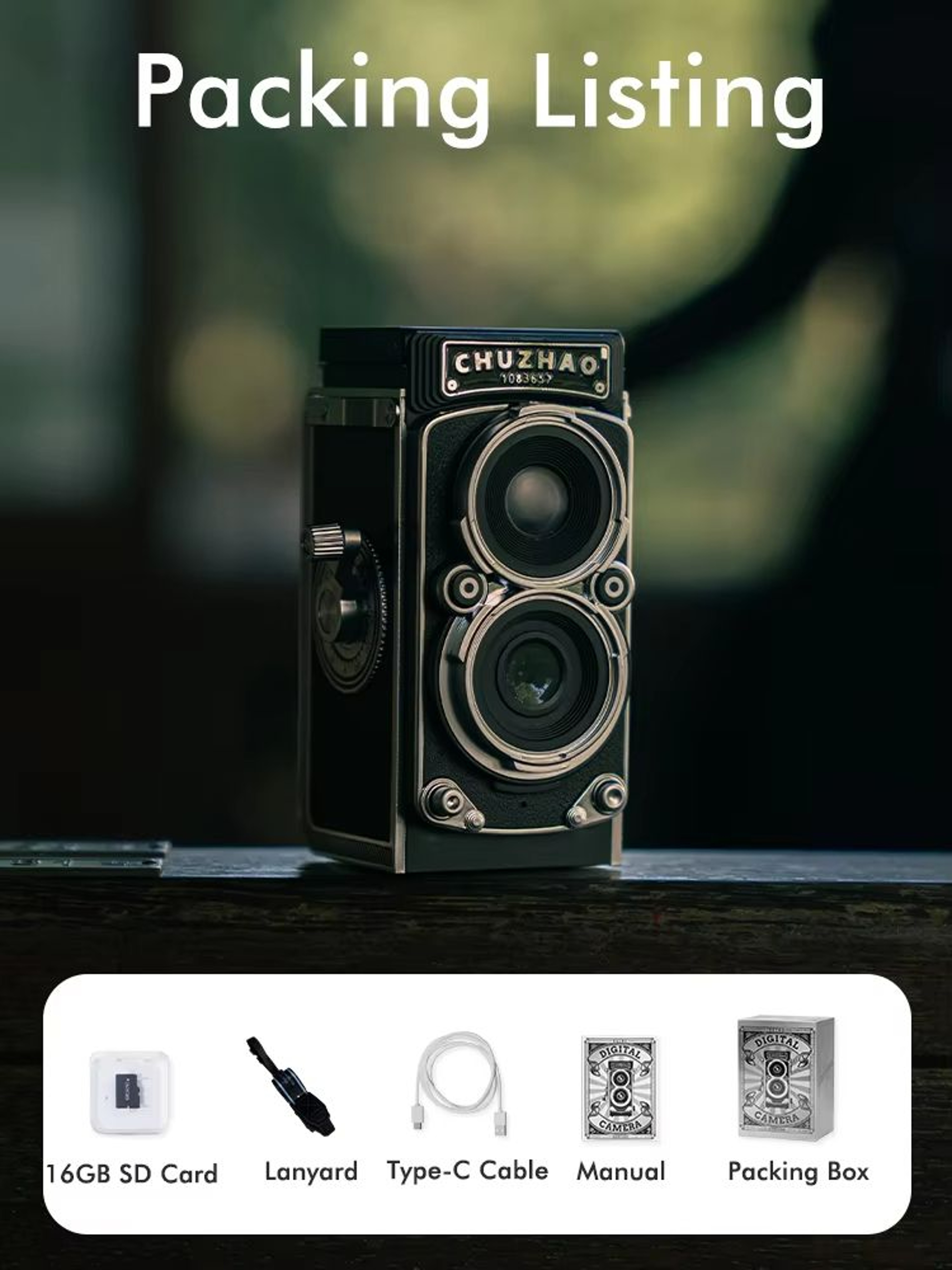 Vintage Mini Digital Camera  12MP Autofocus Portable Camera With 1080P Video For Travel  Vlogging 3