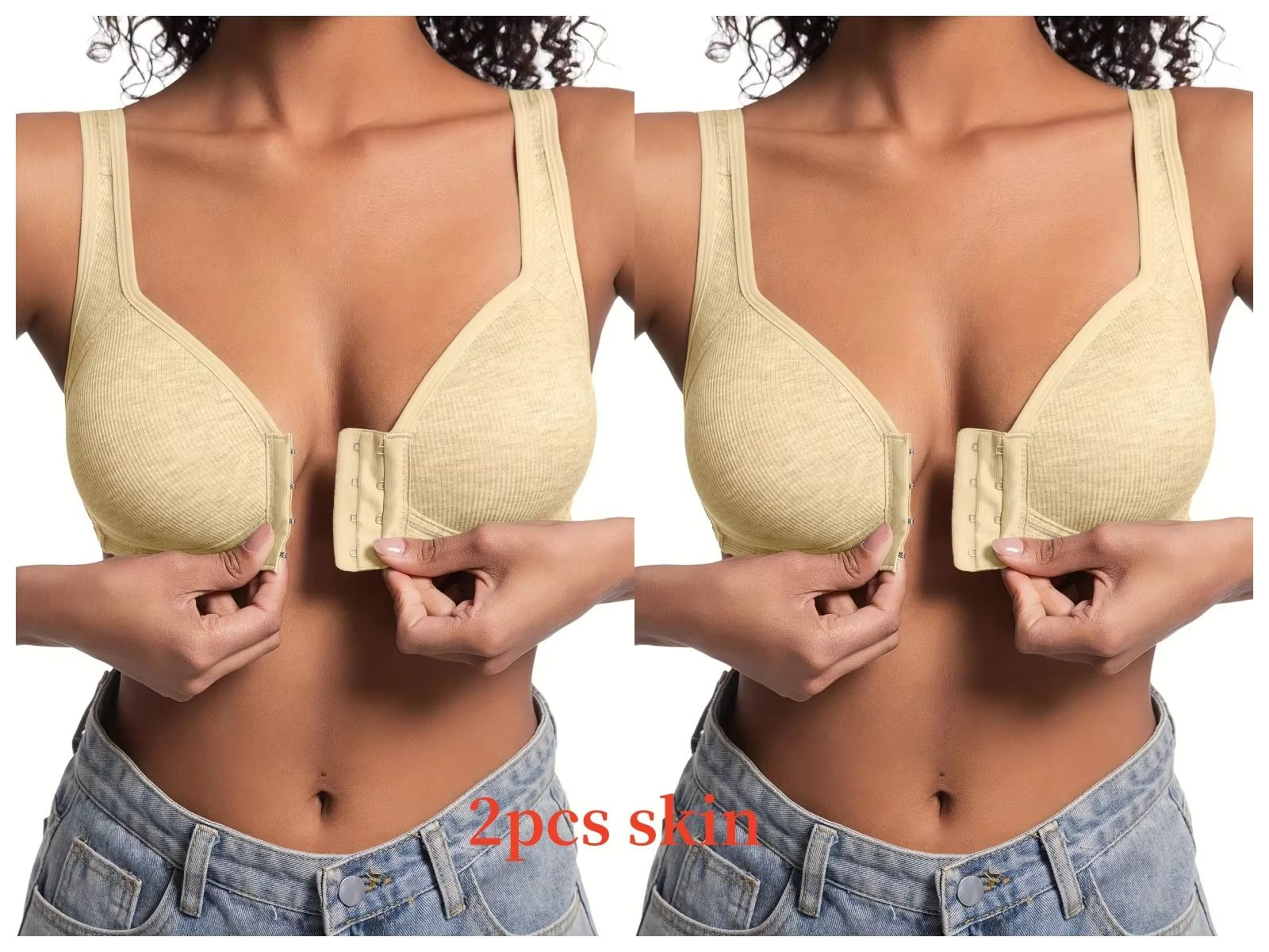 WireFree Front Closure Bra  WomenS Full Coverage Comfort Bra With Fixed Cups For Everyday Support 5