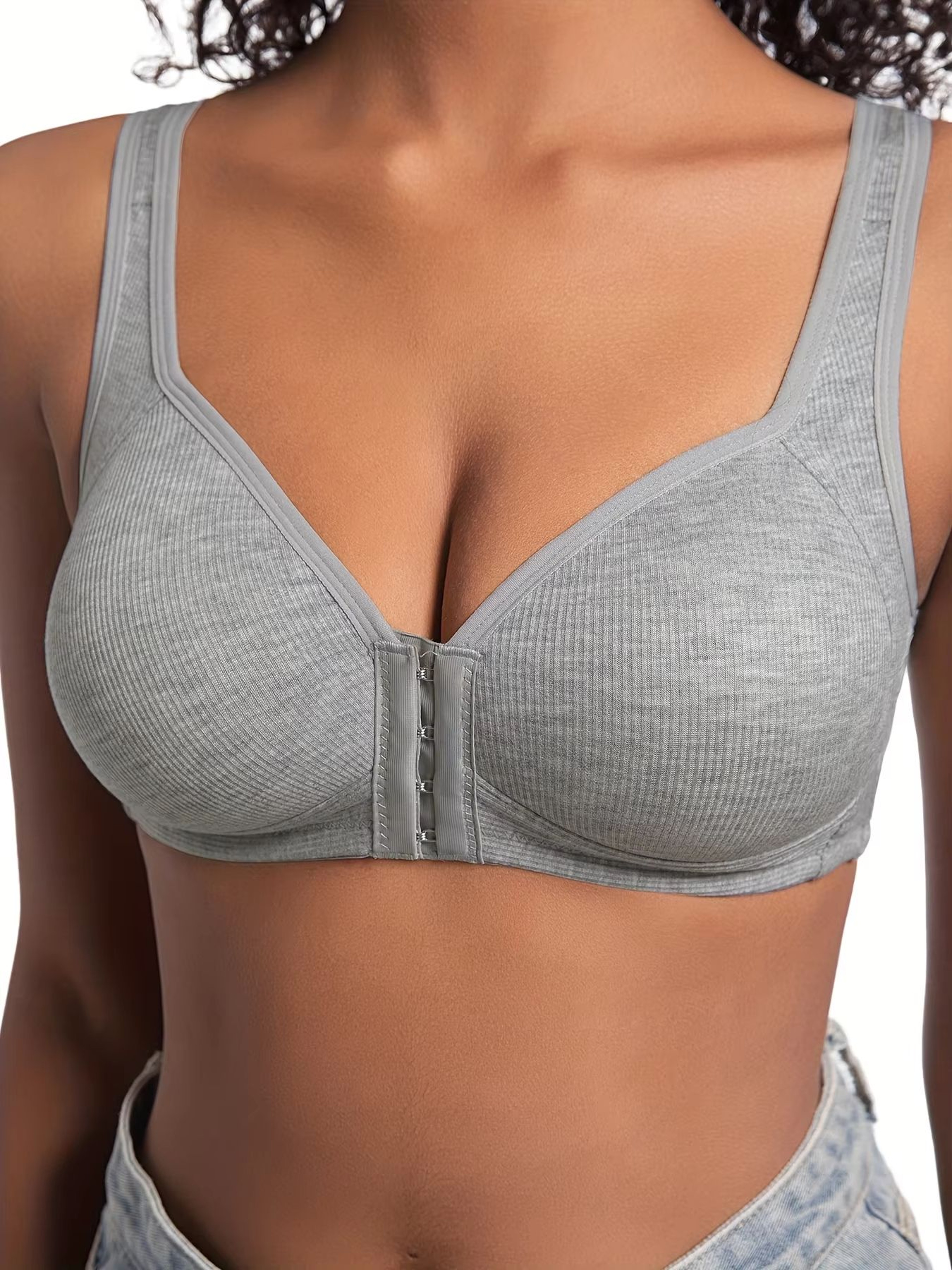 WireFree Front Closure Bra  WomenS Full Coverage Comfort Bra With Fixed Cups For Everyday Support 10