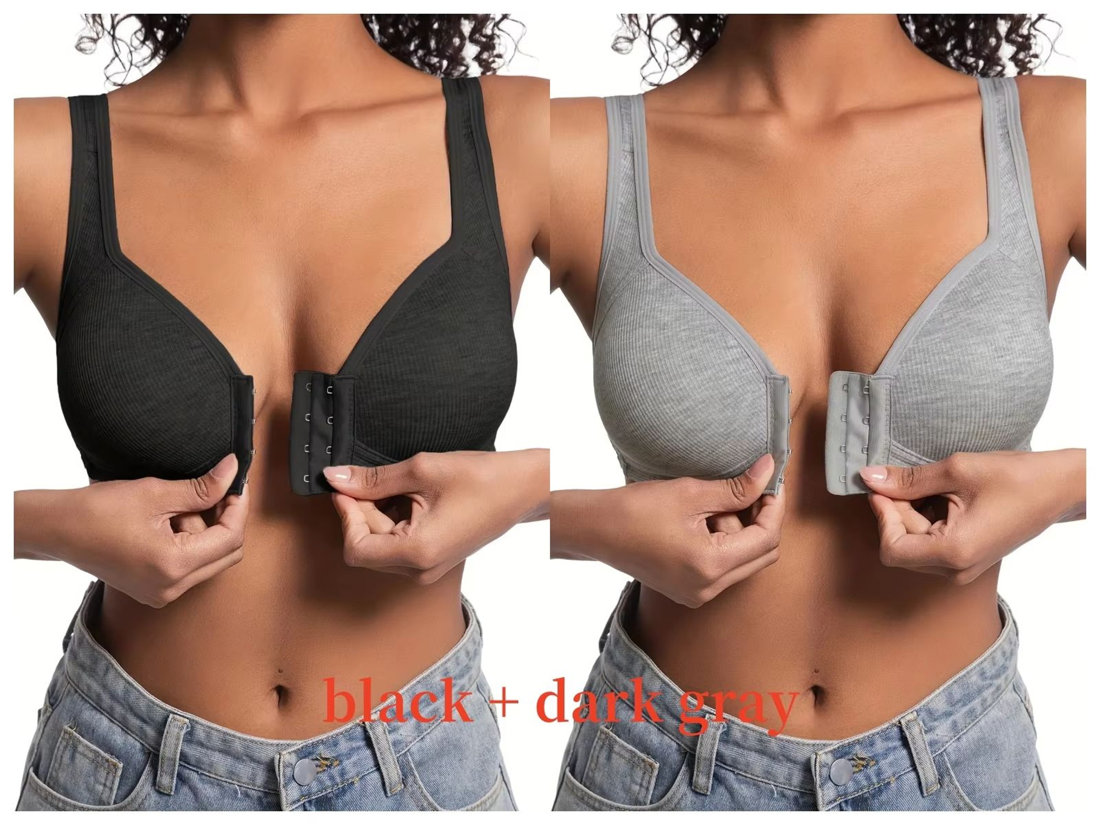 WireFree Front Closure Bra  WomenS Full Coverage Comfort Bra With Fixed Cups For Everyday Support 21