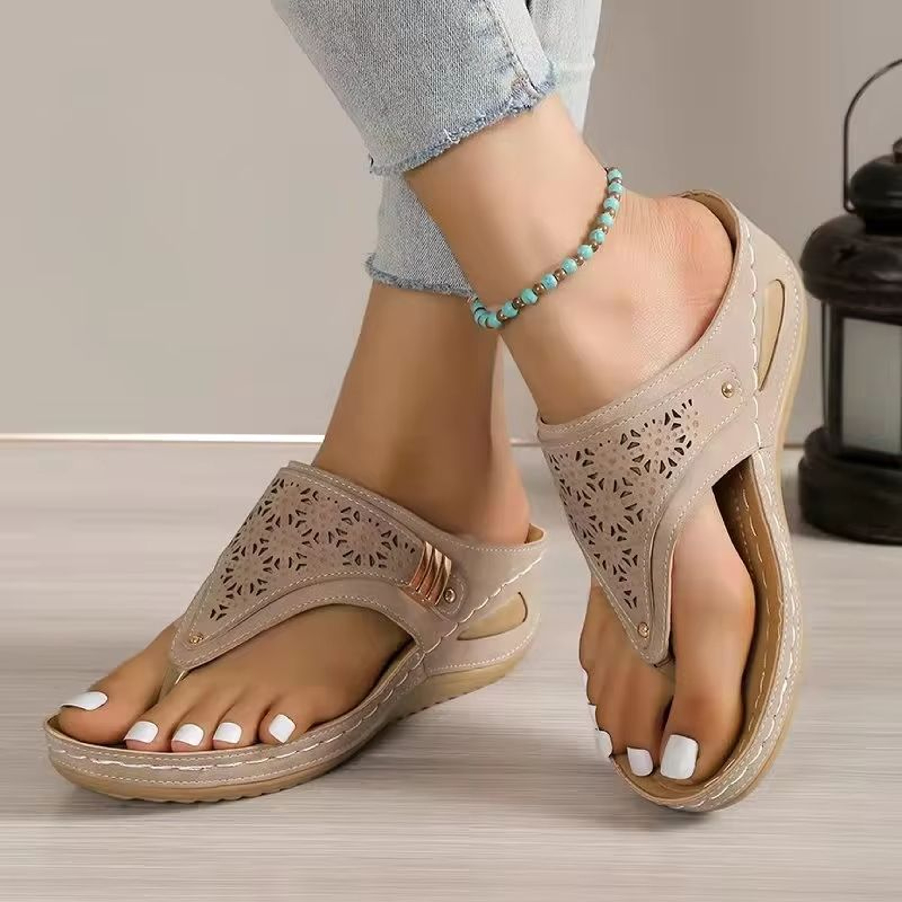 Womens Orthopedic Wedge Sandals  Comfortable Leather NonSlip Summer Platform Shoes 9