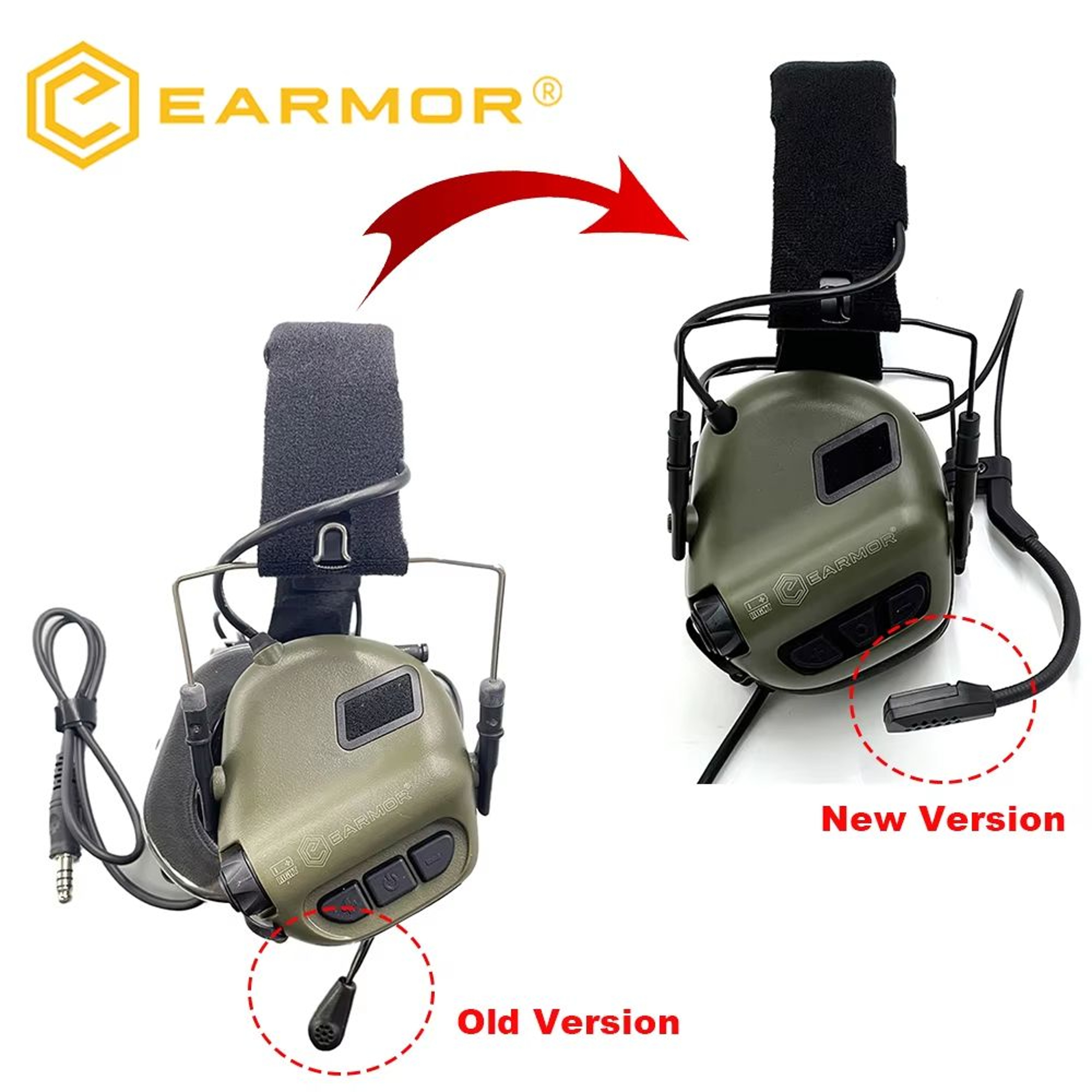 EARMOR M32 MOD4SE Tactical Shooting Earmuffs  Noise Reduction Headset With Helmet ARC Rail  Kenwood 0