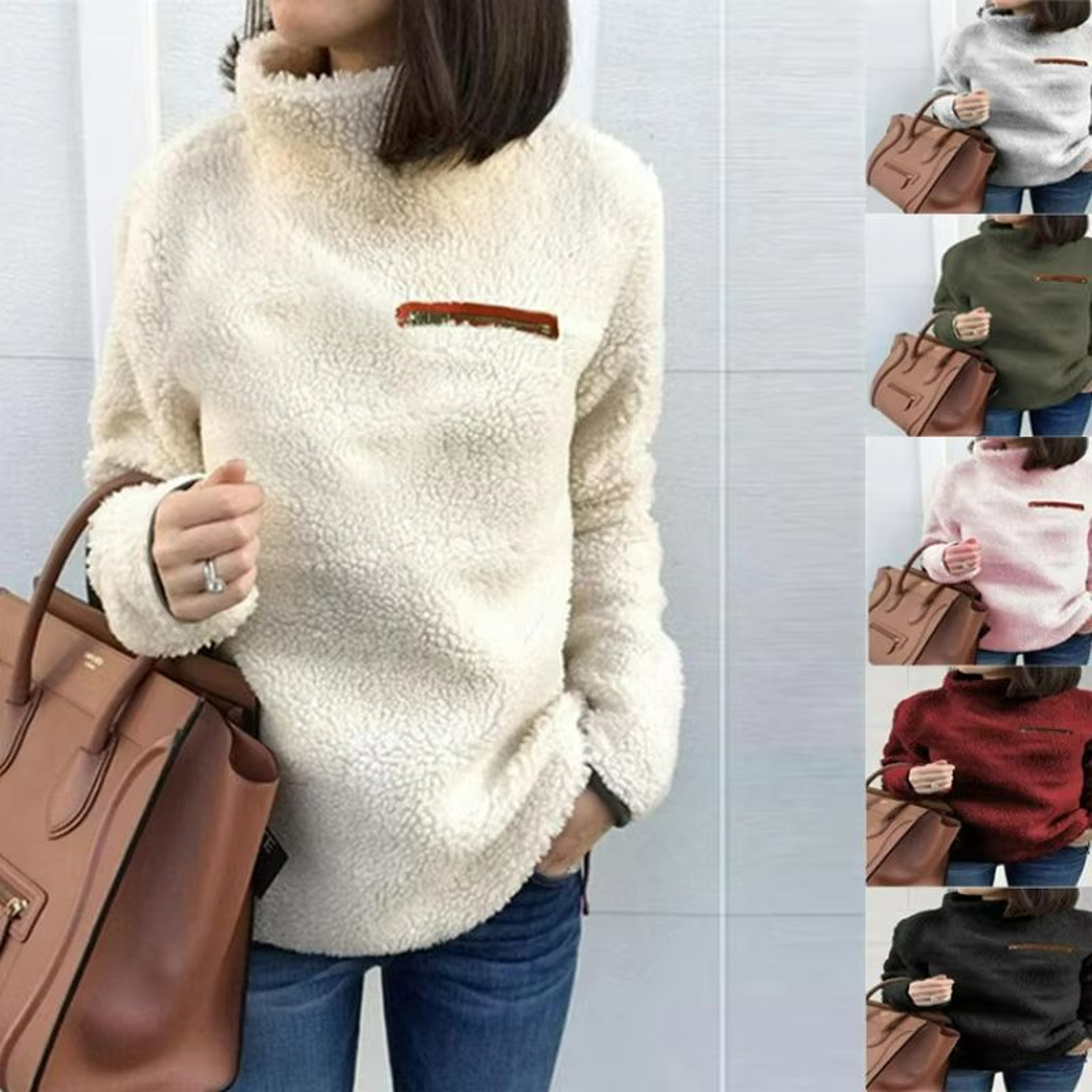 CozyZip SuperSoft Turtleneck Pullover  Womens Winter Zipper Sweater 0