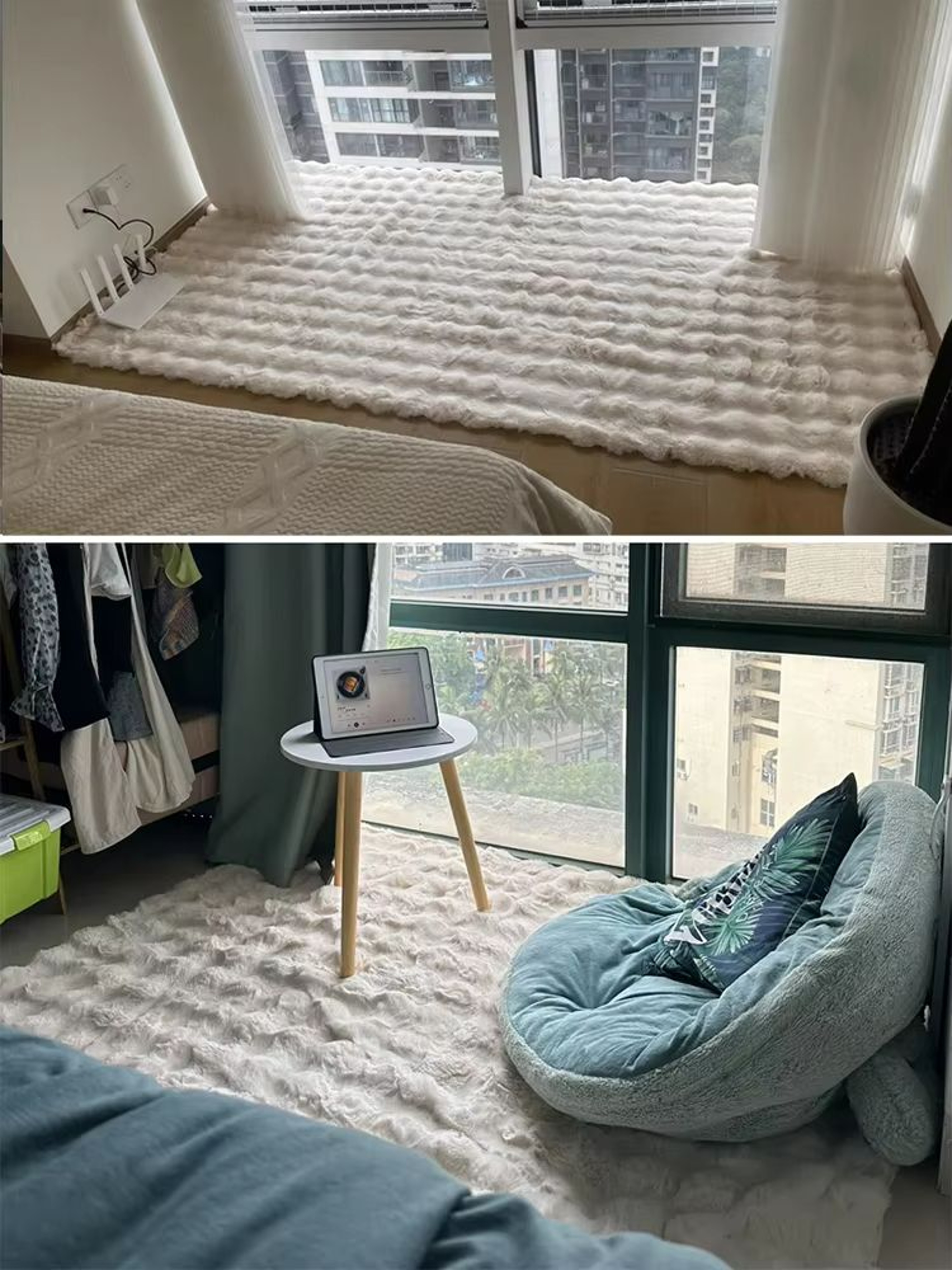 CloudBubbles Plush Faux Rabbit Fur Rug  Soft Bubble Carpet For Cozy Spaces 1