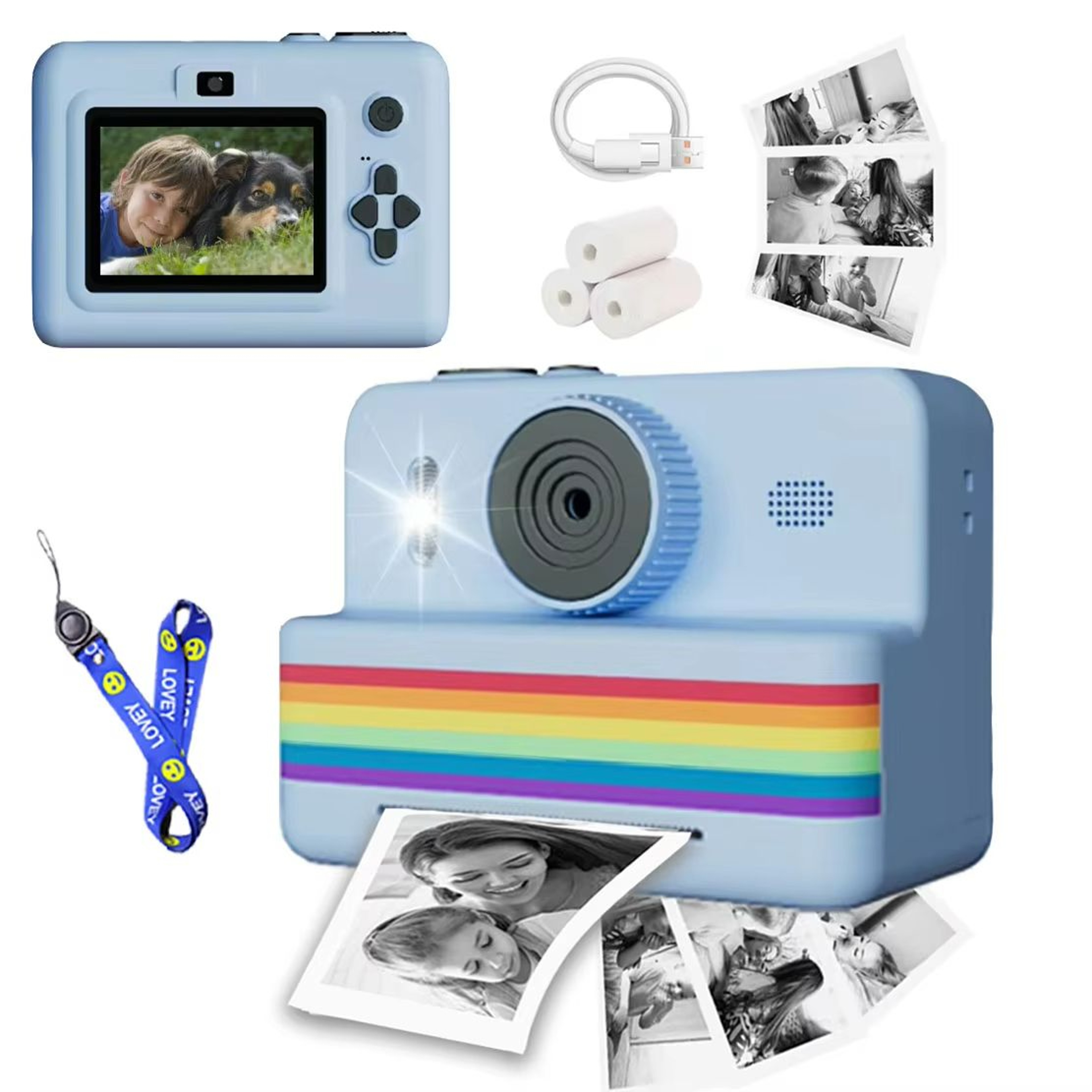 Kids Digital Camera With Instant Print  28inch HD Screen Thermal Printer  Video Recorder For Childr 10