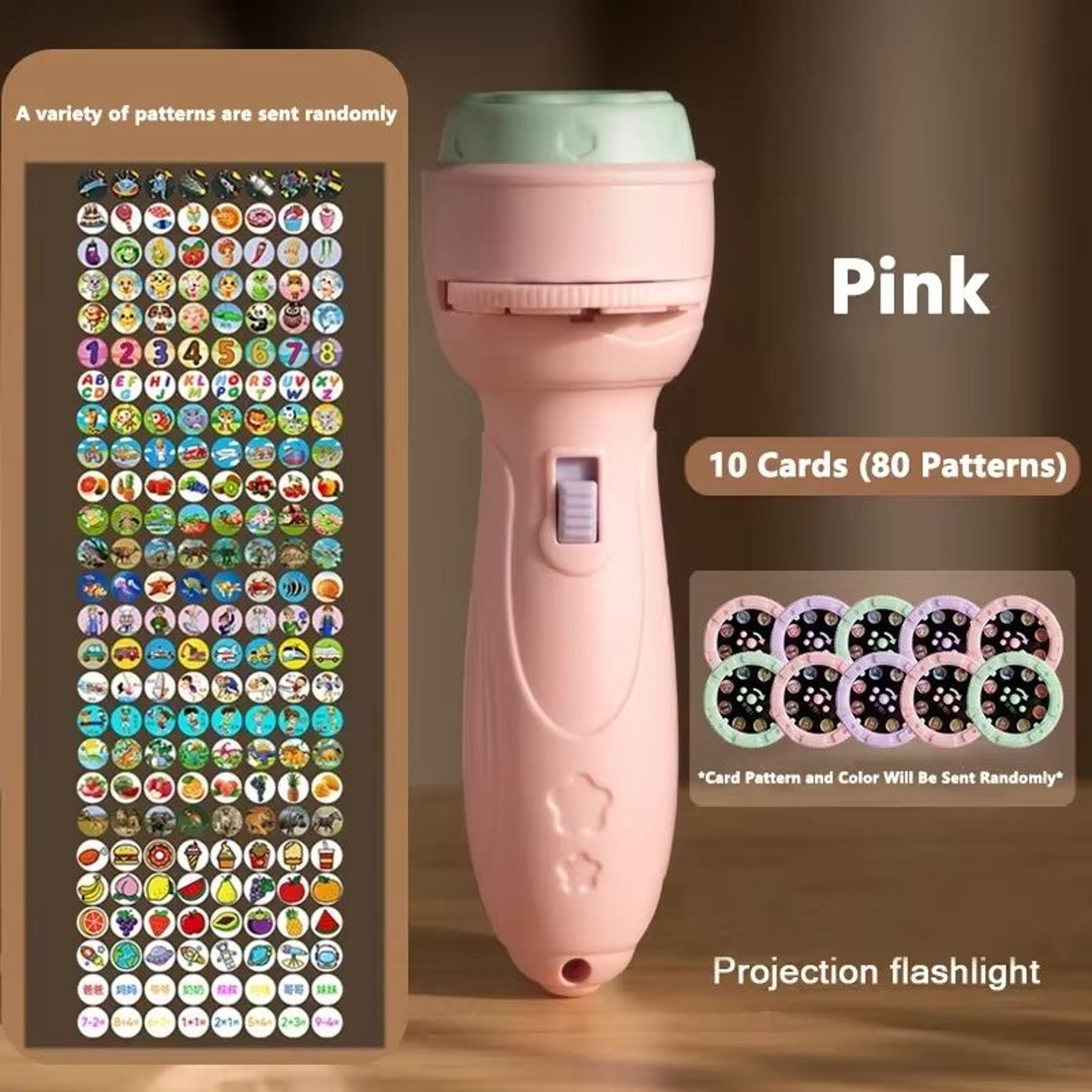Kids Projection Flashlight Toy  Educational Cartoon Projector For Early Learning And Imaginative Pl 0
