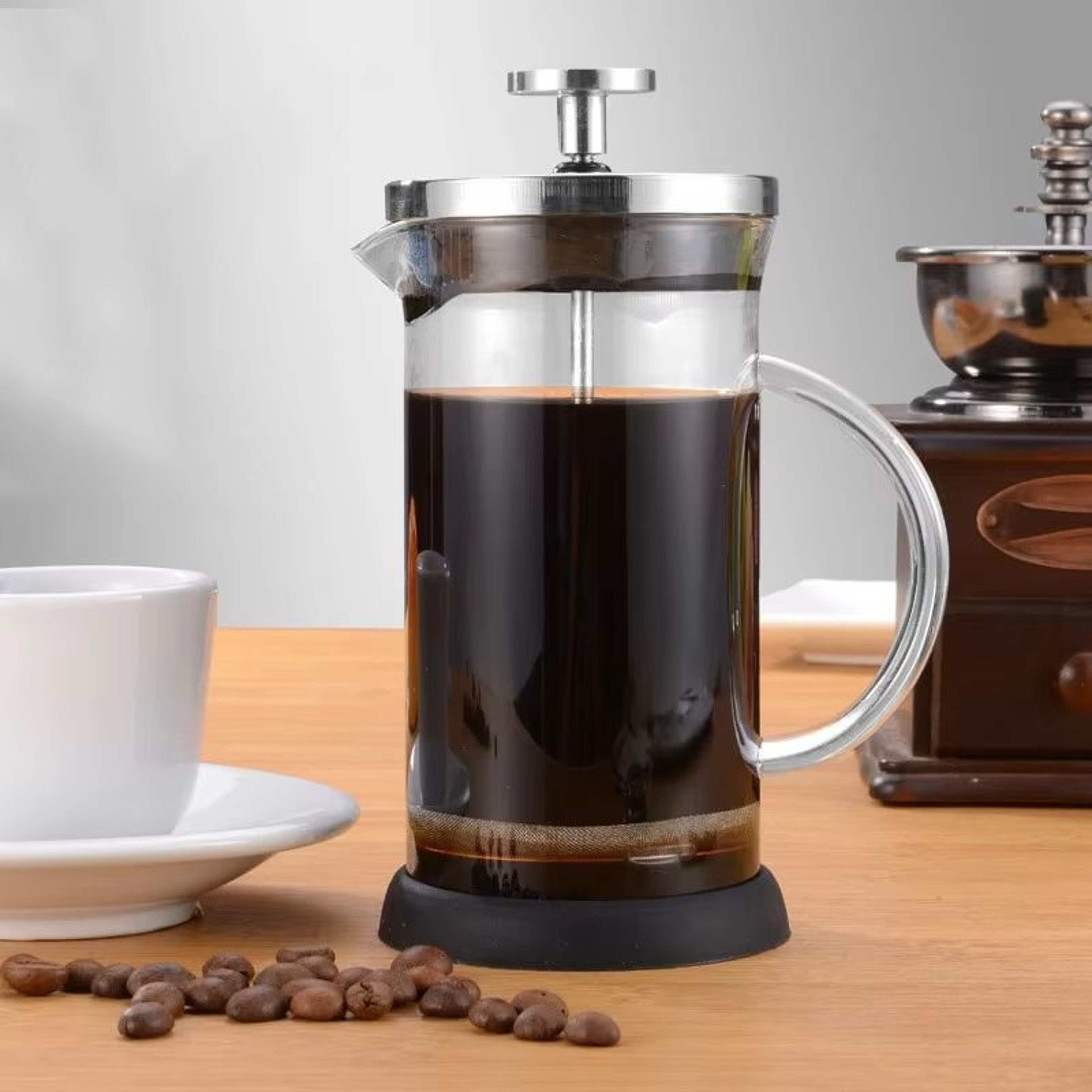Premium Borosilicate Glass French Press Coffee Maker With Stainless Steel Filter  MultiUse For Coff 0