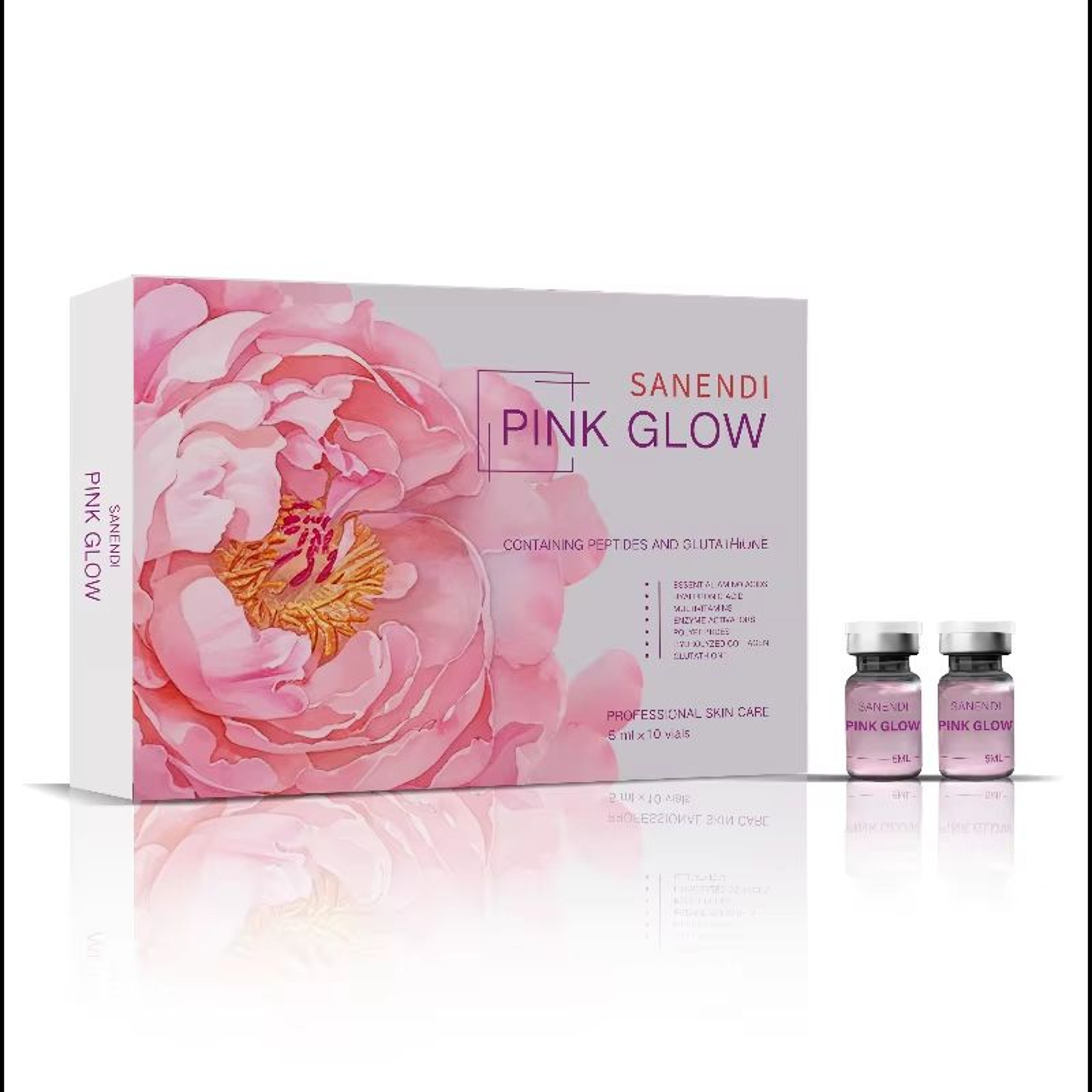 Korean Pink Glow Peptide Serum  Brightening Facial Booster With Nicotinamide For Fine Lines And Rad 8