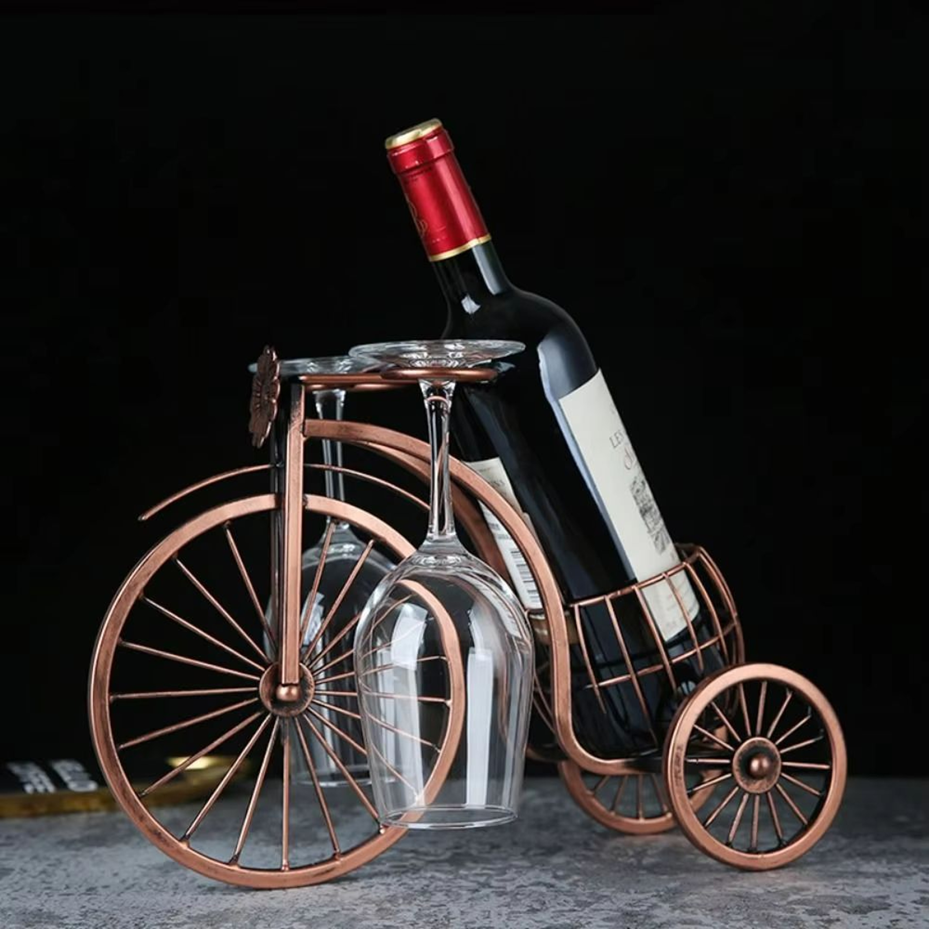Vintage Metal Wine Rack  Creative Wine Bottle And Glass Holder For Bar  Home Decoration 1