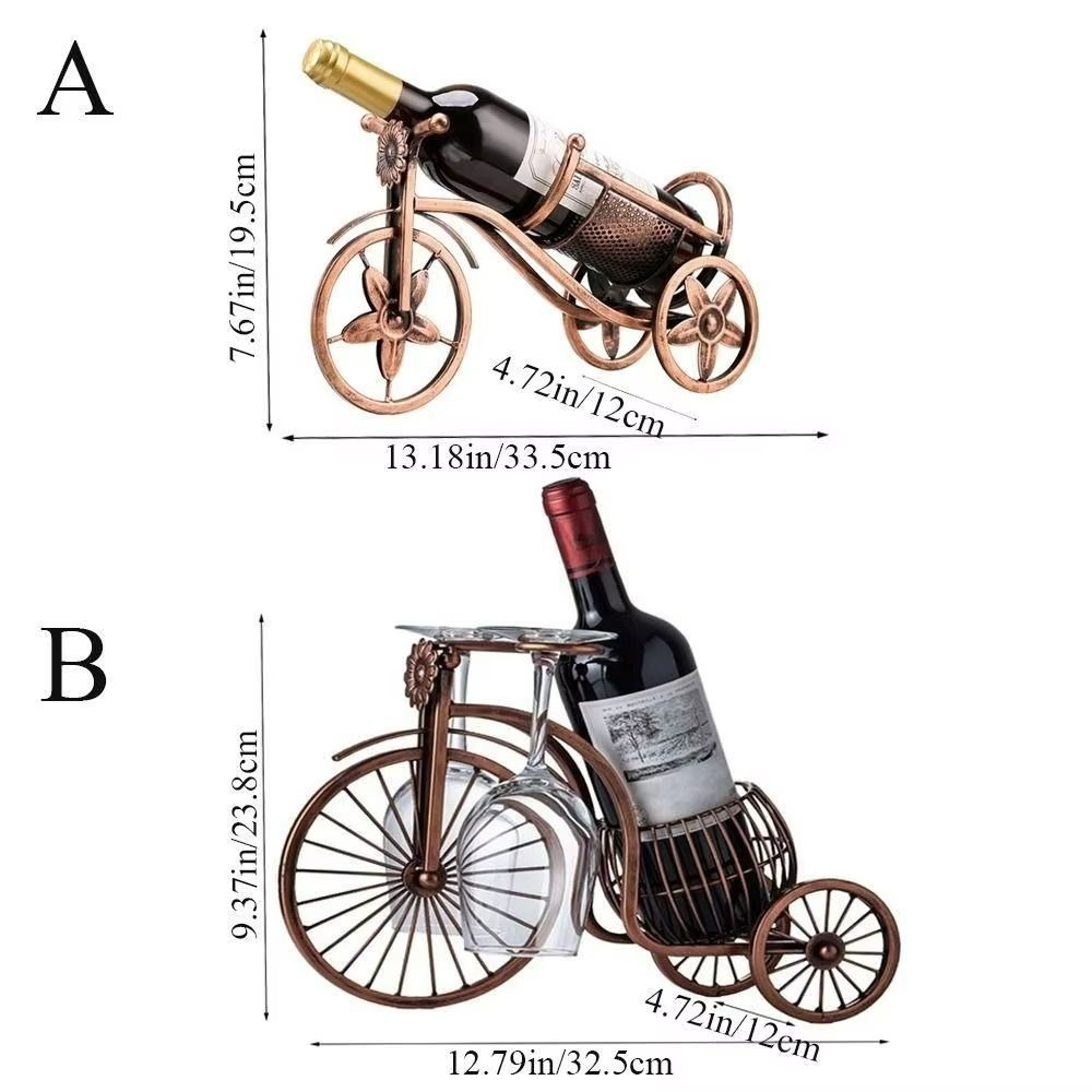 Vintage Metal Wine Rack  Creative Wine Bottle And Glass Holder For Bar  Home Decoration 5