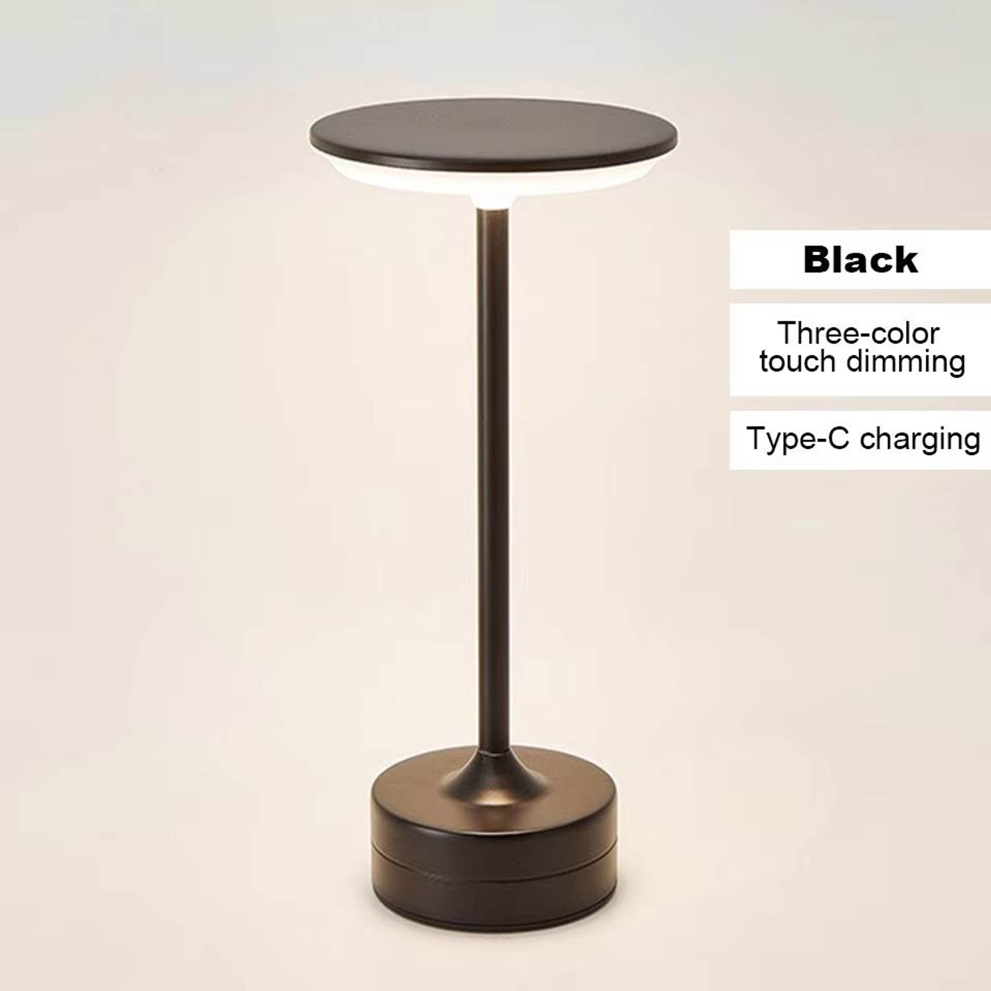 LED Table Lamp With Touch Sensor  Rechargeable Portable Night Light For Bedroom Reading Restaurant  6