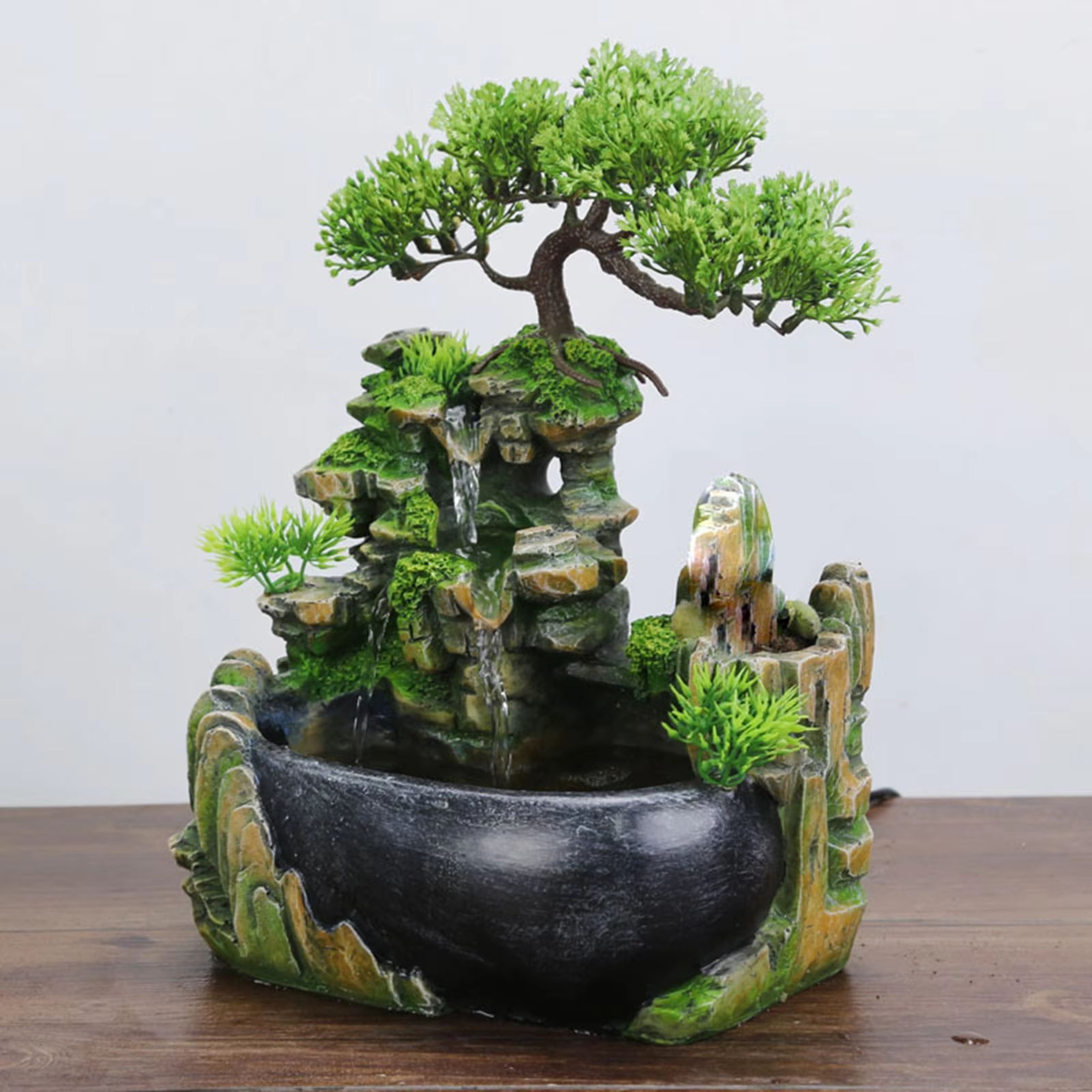 Zen Rockery Tabletop Fountain With Pump  Indoor Waterfall Decor For Home Bedroom  Office 6