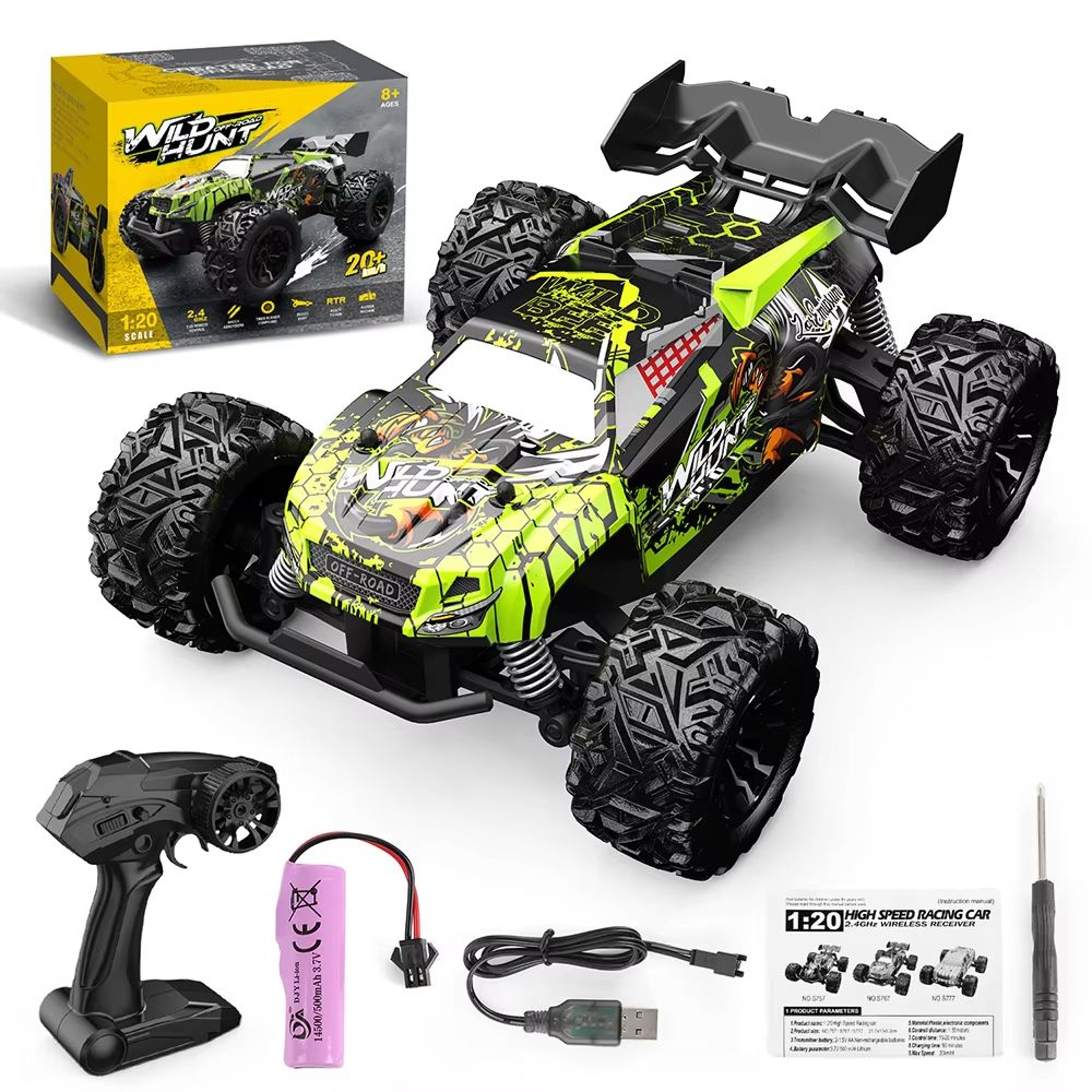 1 20 Off Road RC Car High Speed 24GHz Remote Control Truck 9