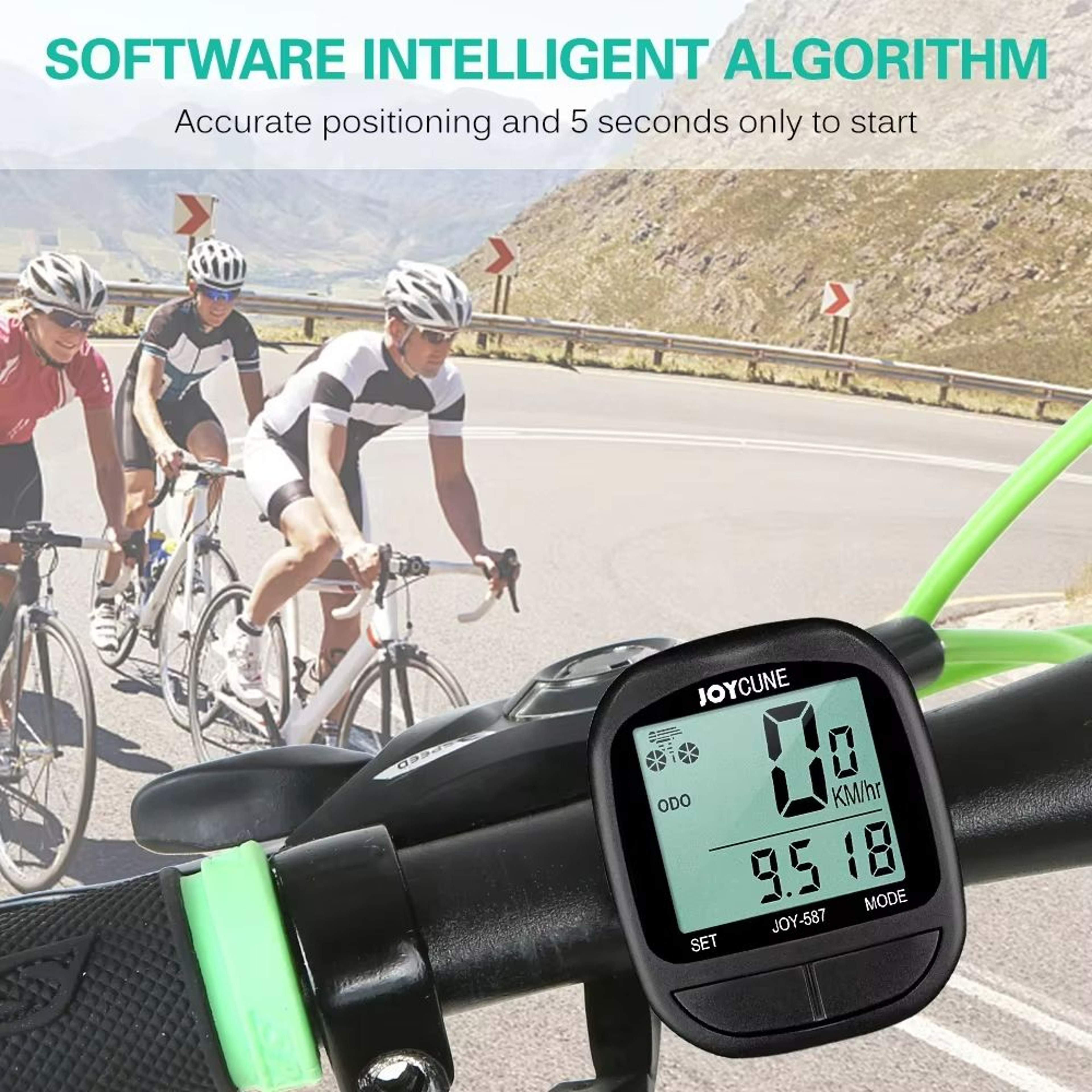 Waterproof Bike Computer With Wired Speedometer And Odometer  LED Display Cycling Stopwatch 4