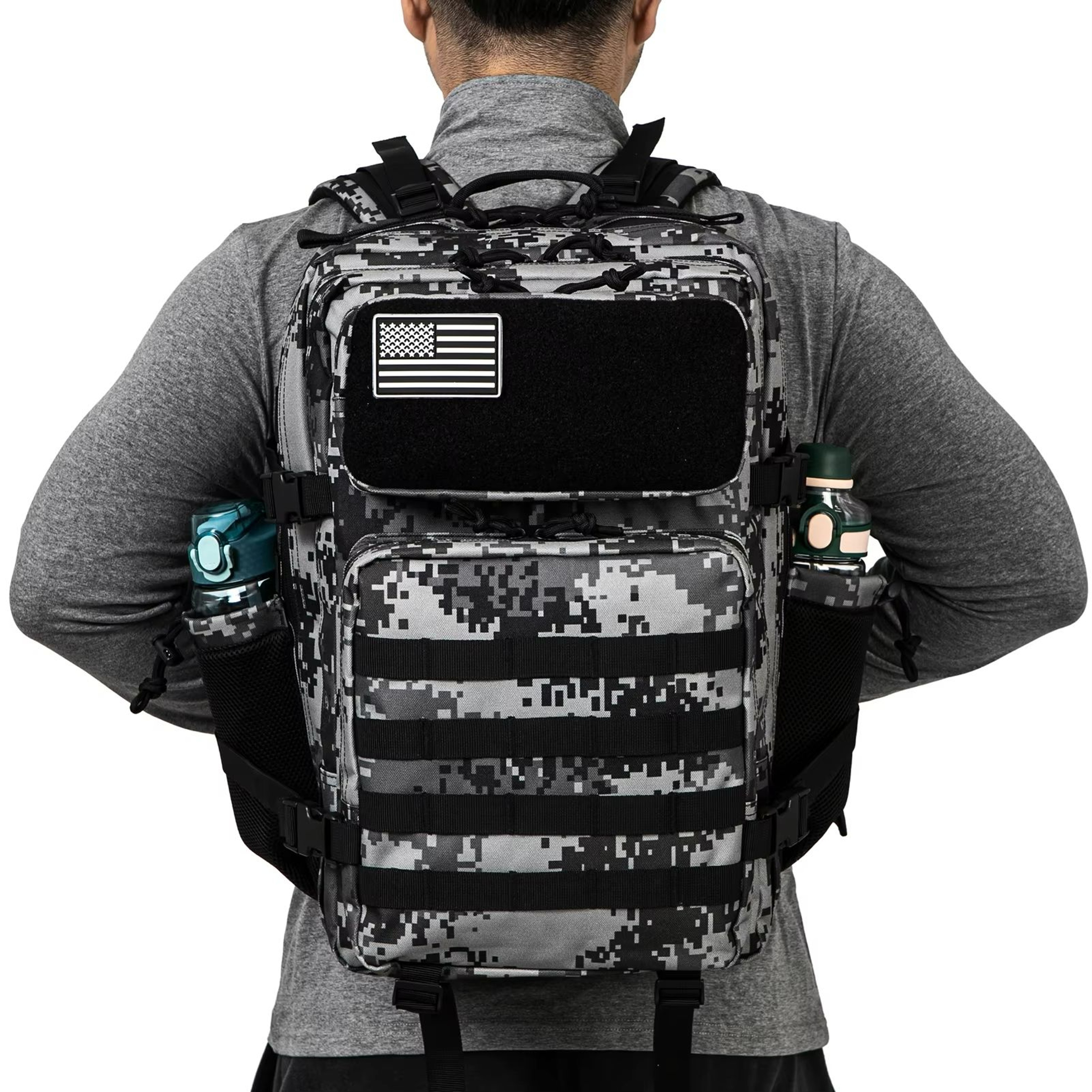 45L Tactical Backpack  MOLLE Survival Rucksack With Bottle Holder For Hiking Hunting  Outdoor Adven 3