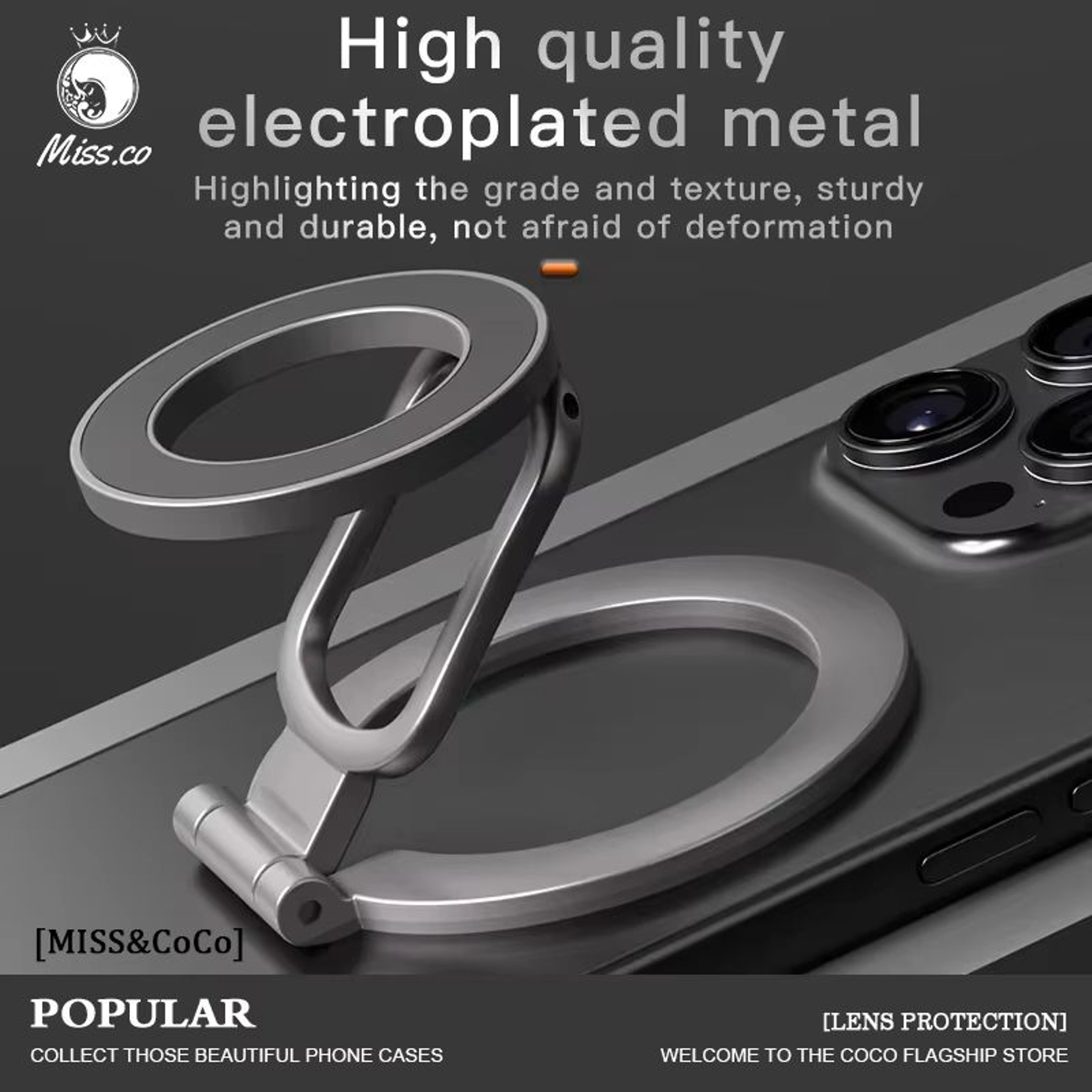 Foldable 360 MagSafe Phone Holder With Strong Magnet  Finger Grip For IPhone 141516 0